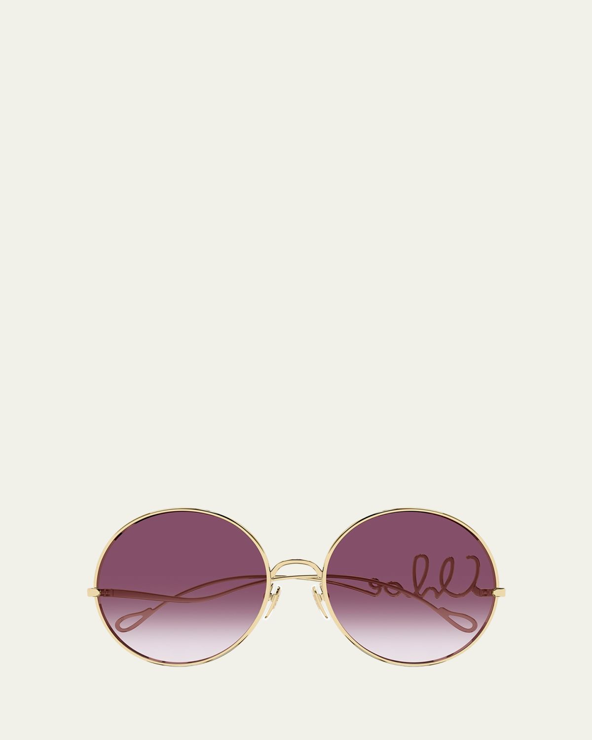 Chloe Iconic 60mm Round Metal Sunglasses
