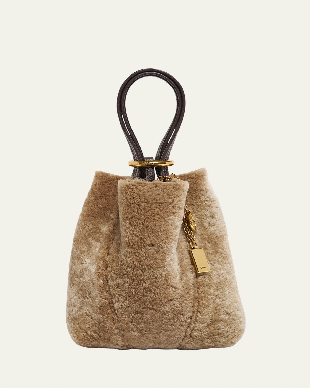 Chloe Spin Mini Shearling Bucket Bag
