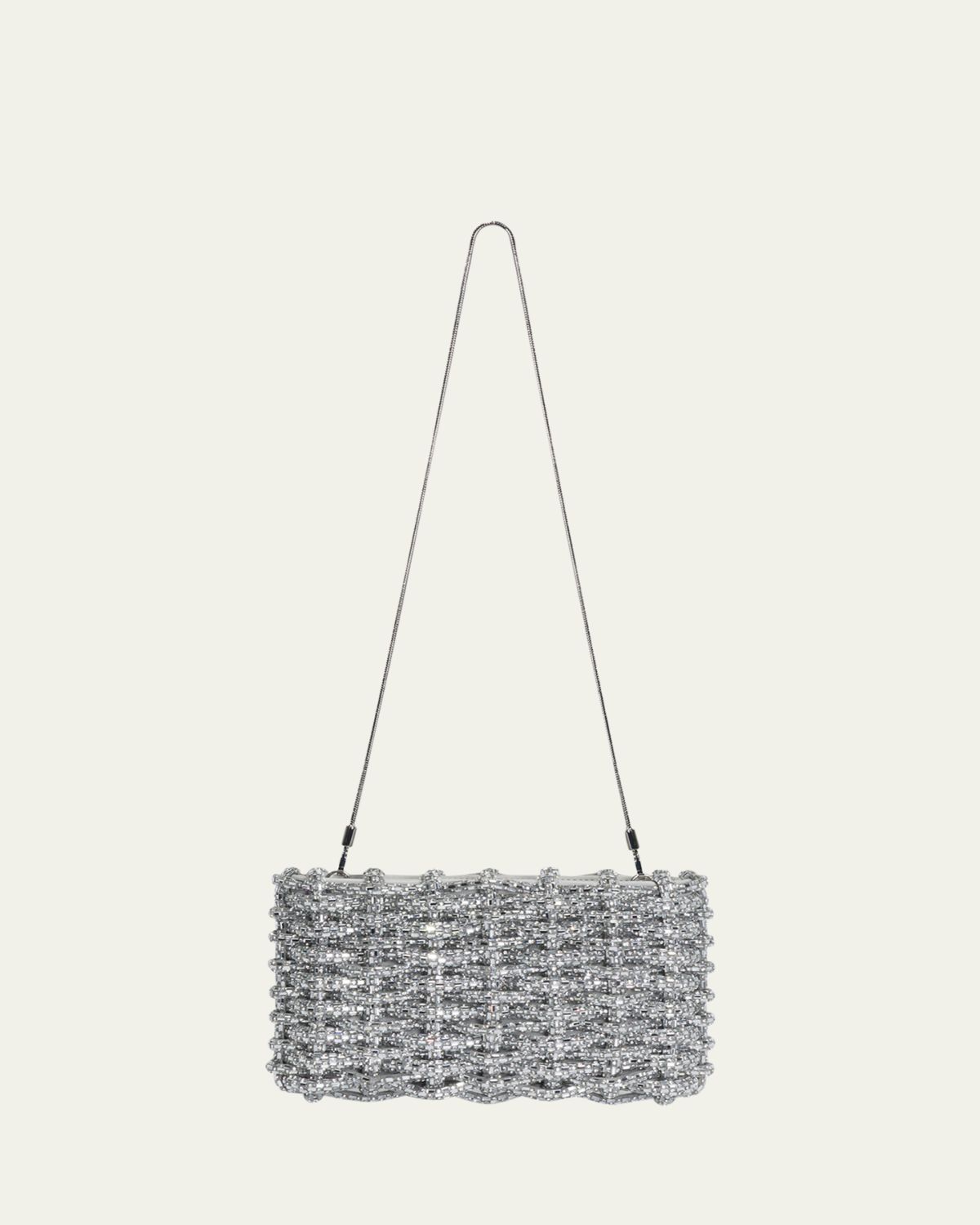 SIMKHAI Morgan Woven Rhinestone Clutch Bag