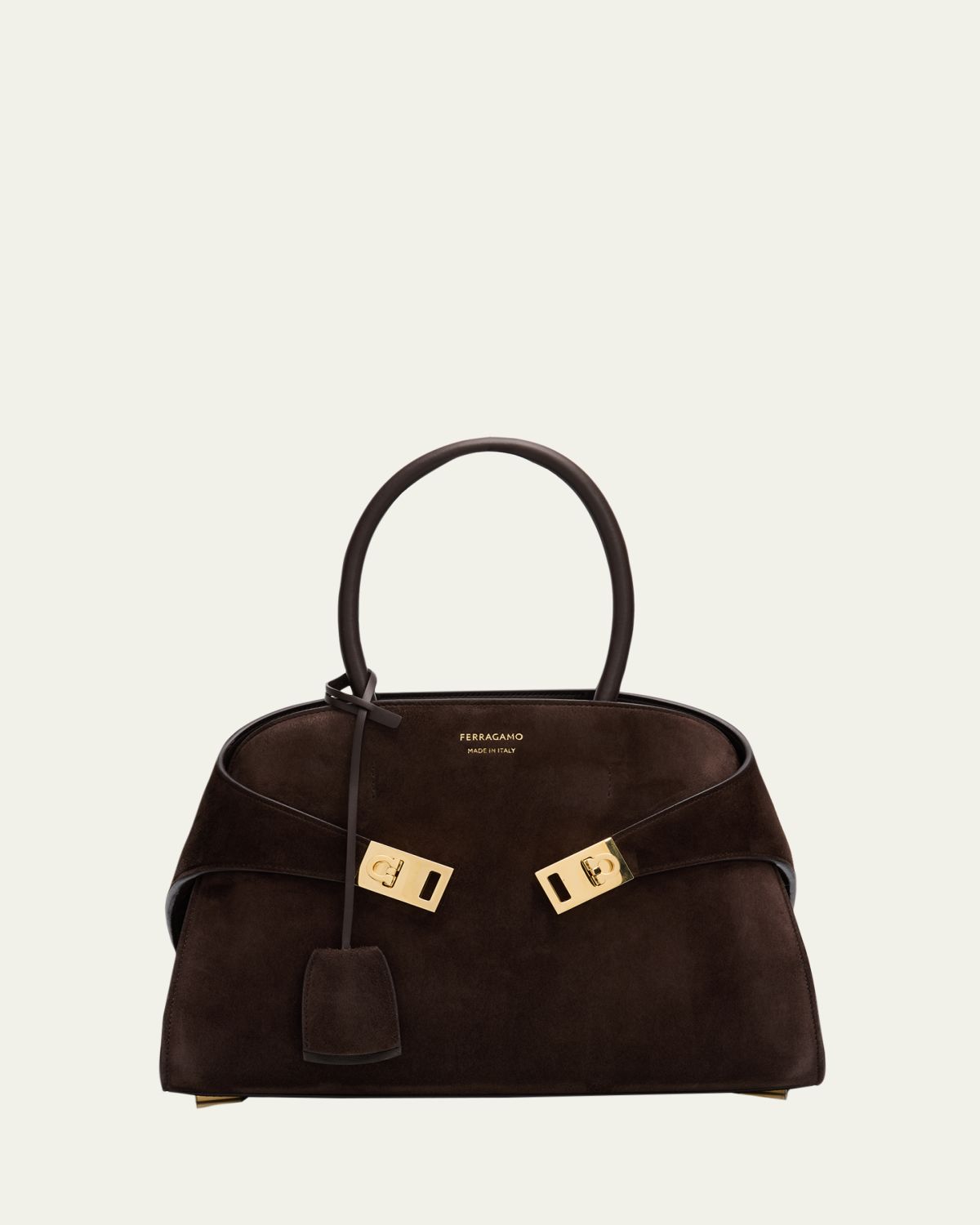 Ferragamo Hug Medium Suede Handbag