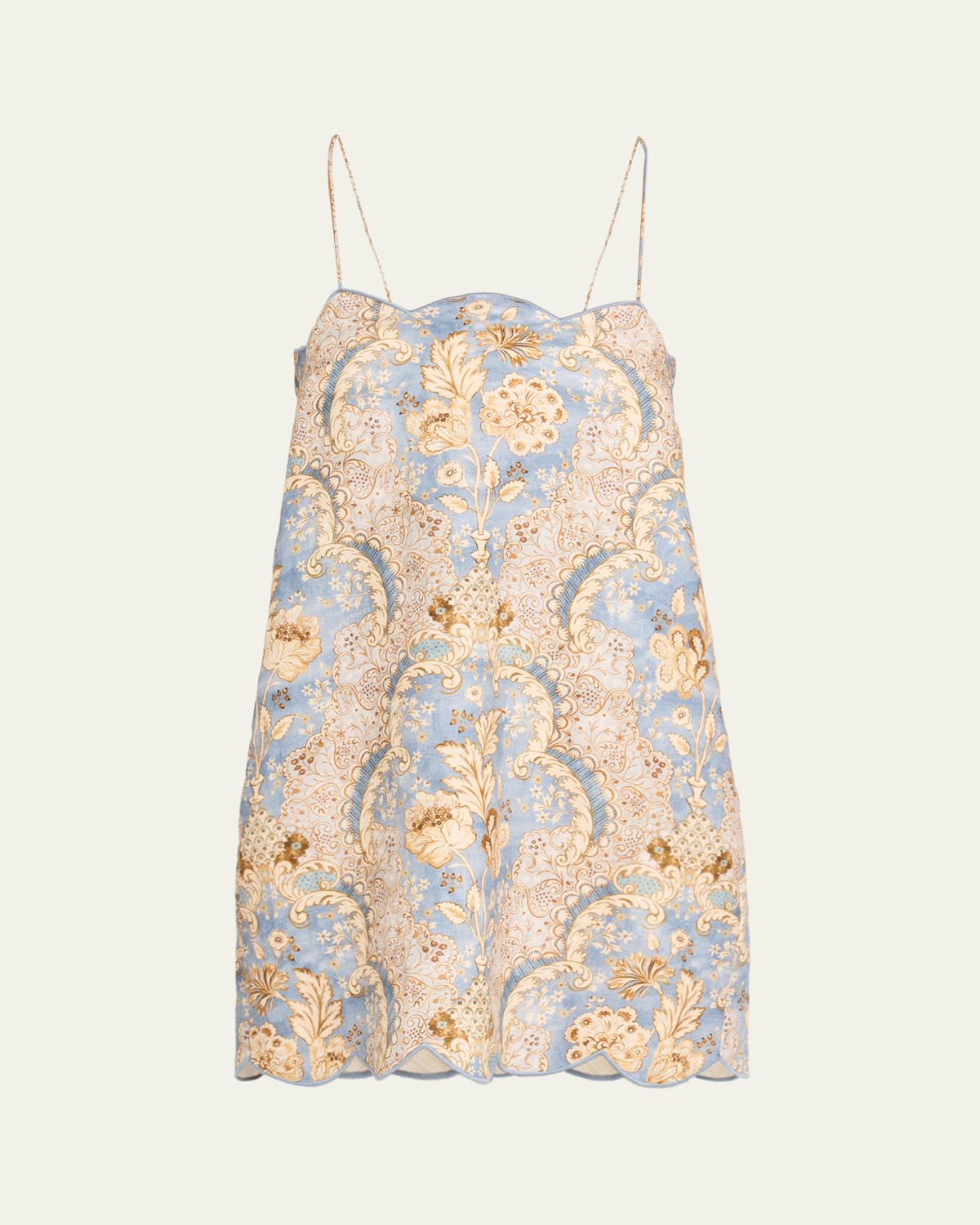 Zimmermann Daylight Scallop Linen Mini Dress