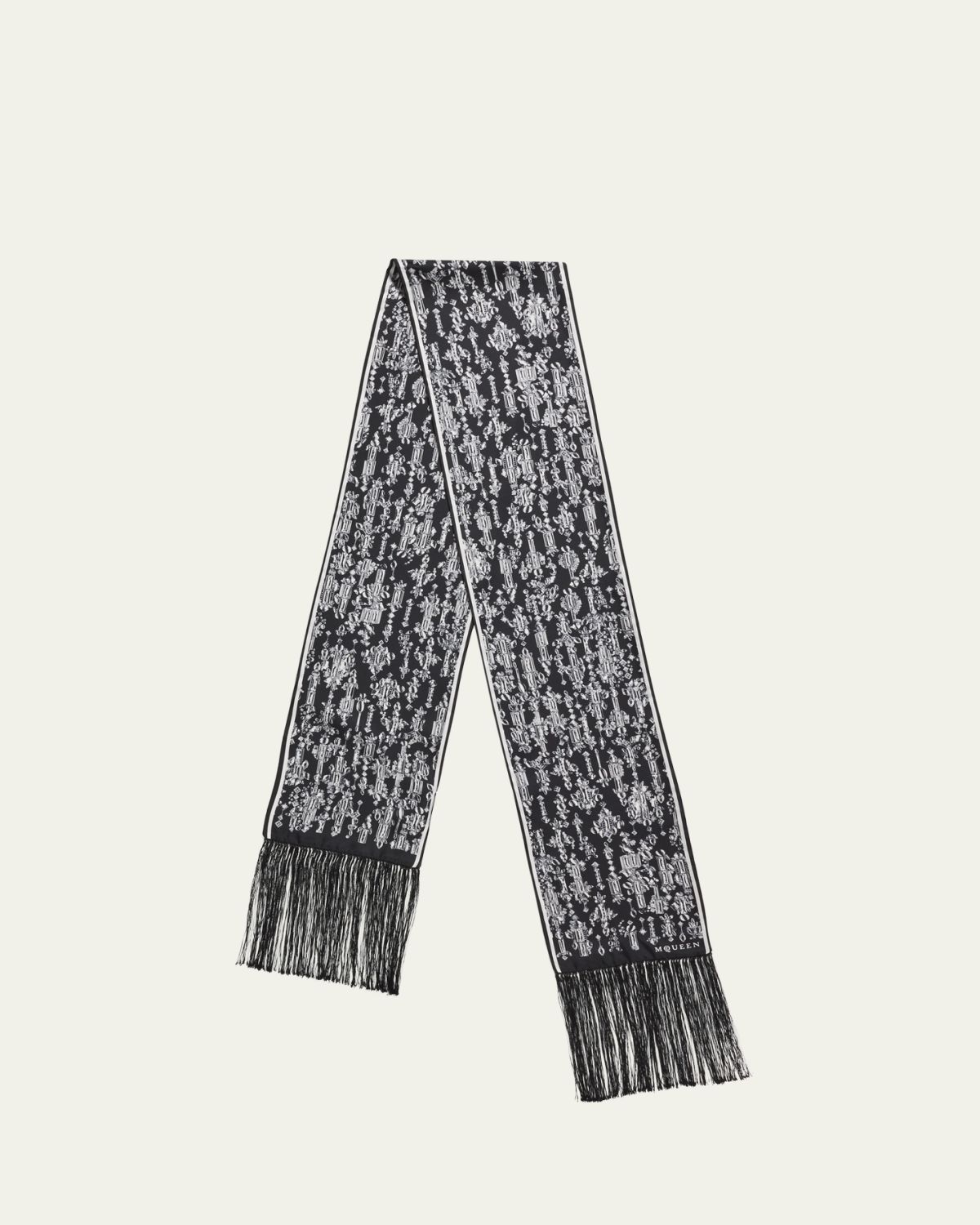 McQueen Crystal Mirror Silk Scarf