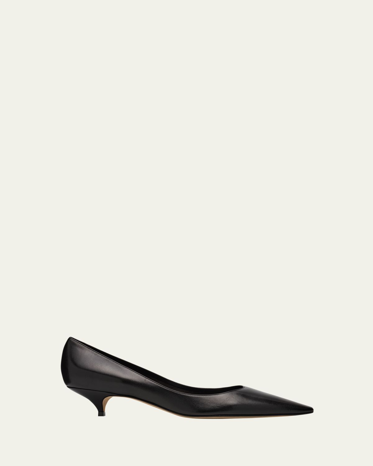 THE ROW Liisa Leather Kitten-Heel Pumps