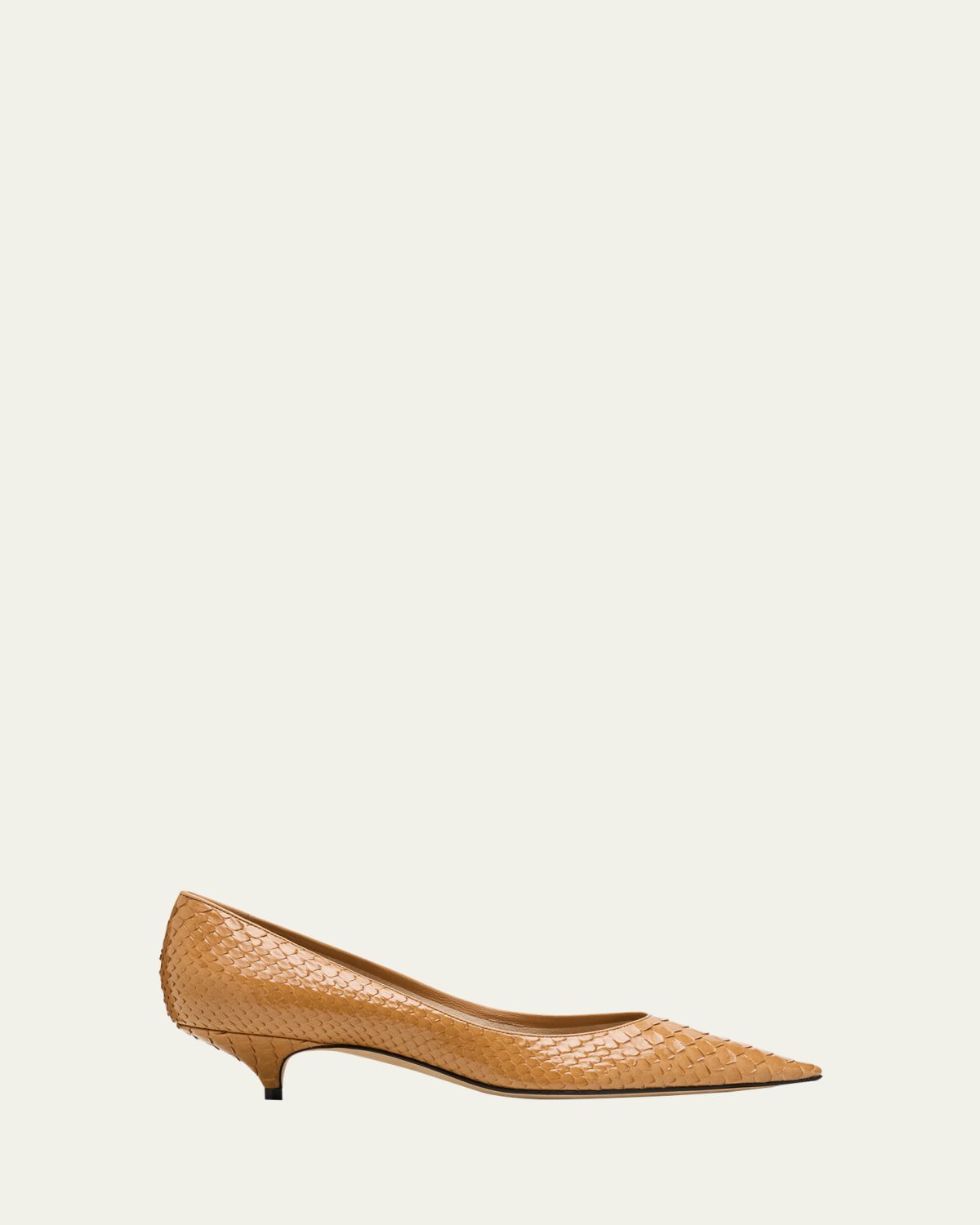THE ROW Liisa Snake-Embossed Leather Pumps