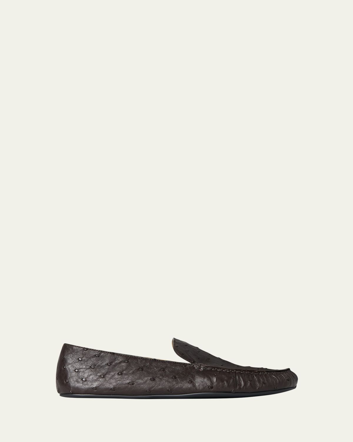 THE ROW Leo Ostrich Leather Slippers