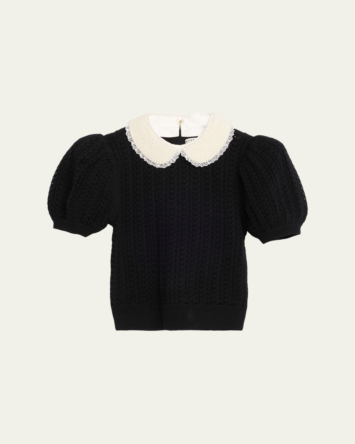 ALICE + OLIVIA Chase Puff-Sleeve Sweater