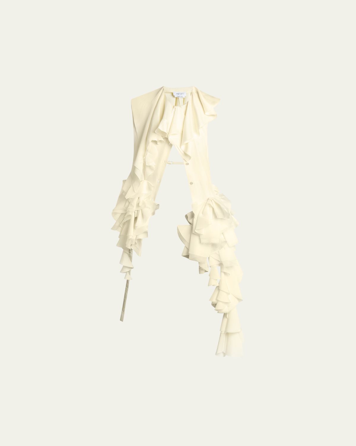 McQueen Backless Ruffle Silk Gown