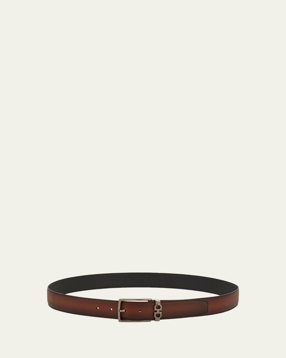 Ferragamo Men's Mini Gancio Reversible Leather Belt | Thumbnail 4 Ferragamo Men's Mini Gancio Reversible Leather Belt | Thumbnail 4