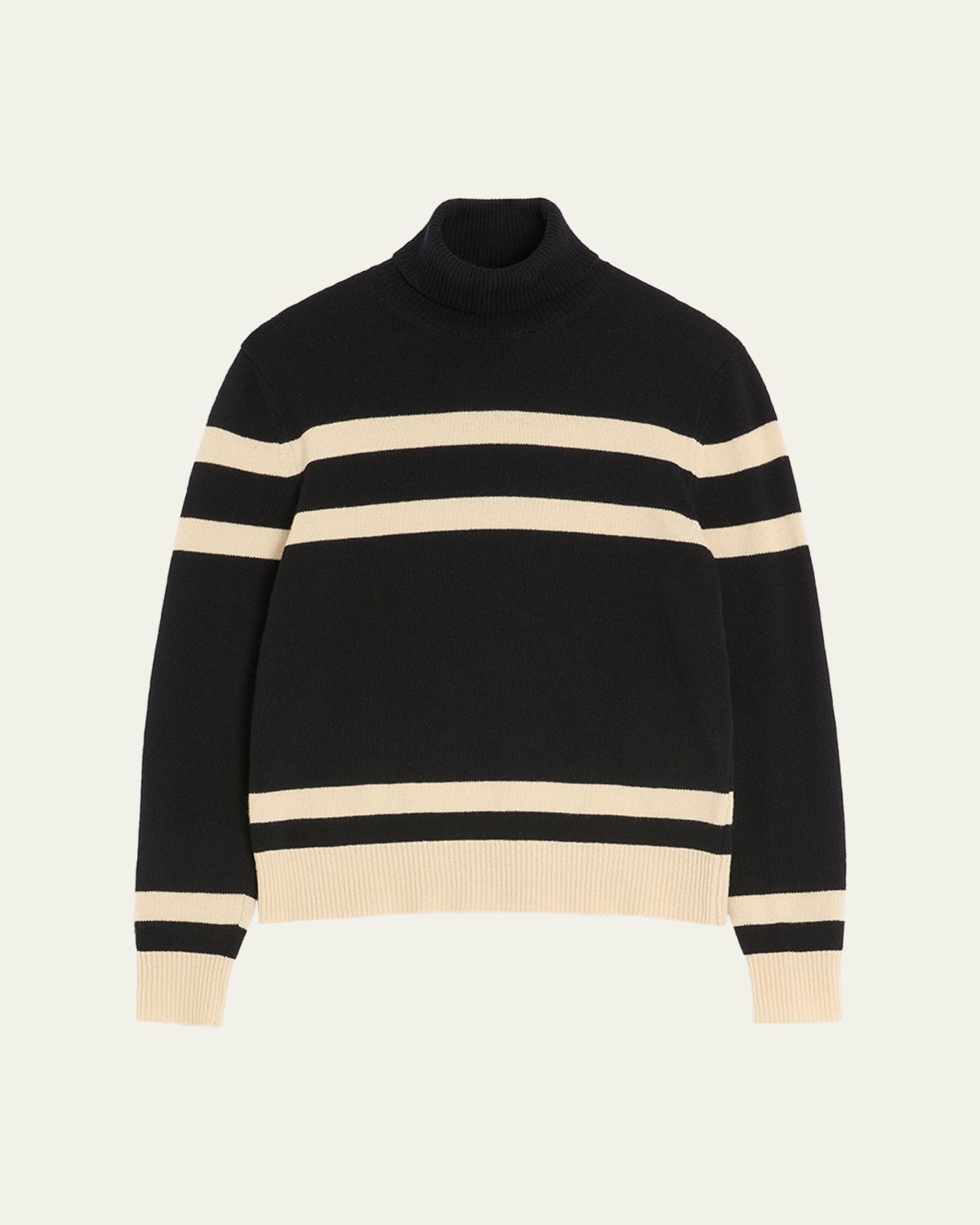 Valentino Garavani Men's Wool High-Neck Stripe Turtleneck Sweater with Vlogo Embroidery | Thumbnail 12 Valentino Garavani Men's Wool High-Neck Stripe Turtleneck Sweater with Vlogo Embroidery | Thumbnail 12
