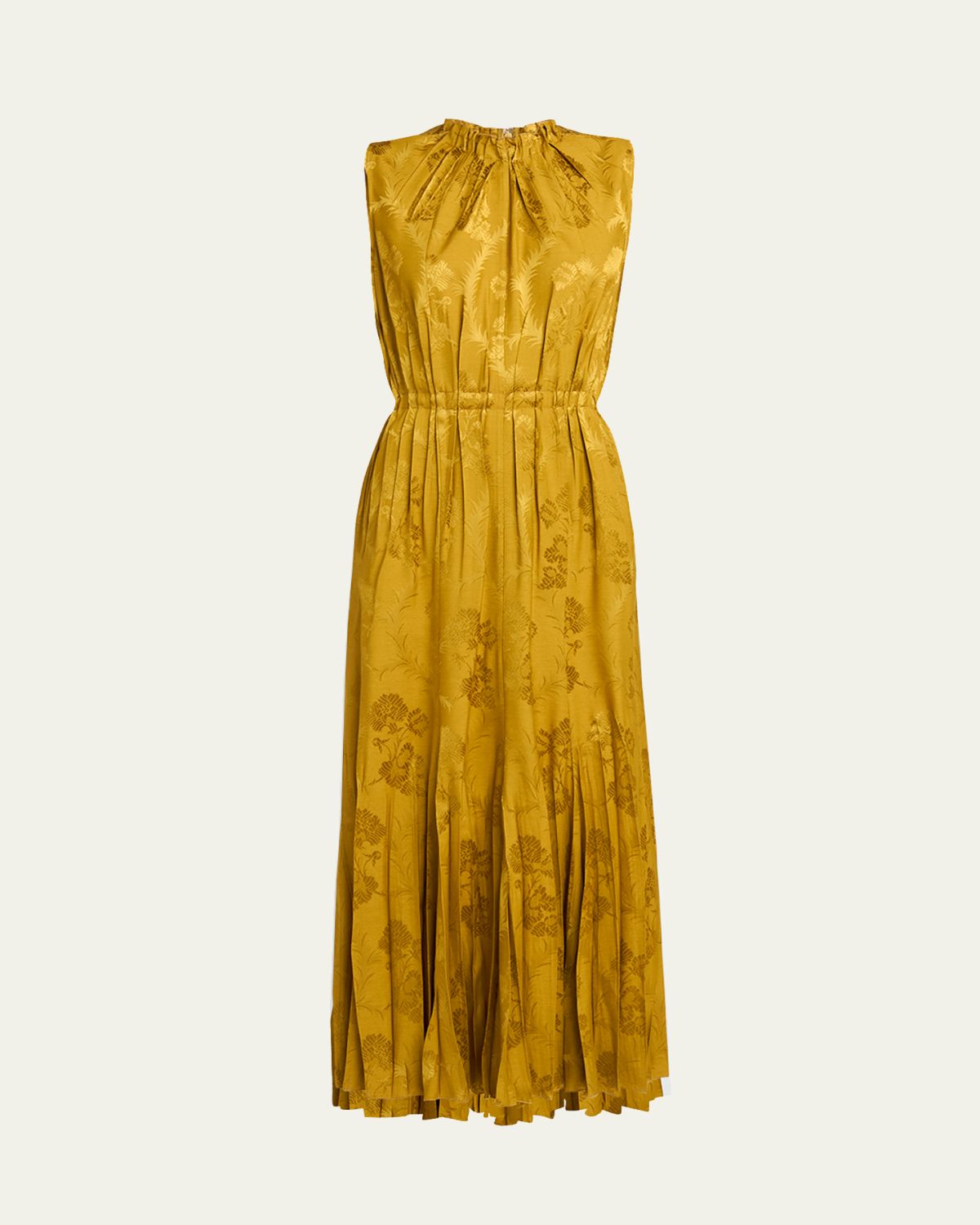 Etro Leafy Jacquard Sleeveless Midi Dress