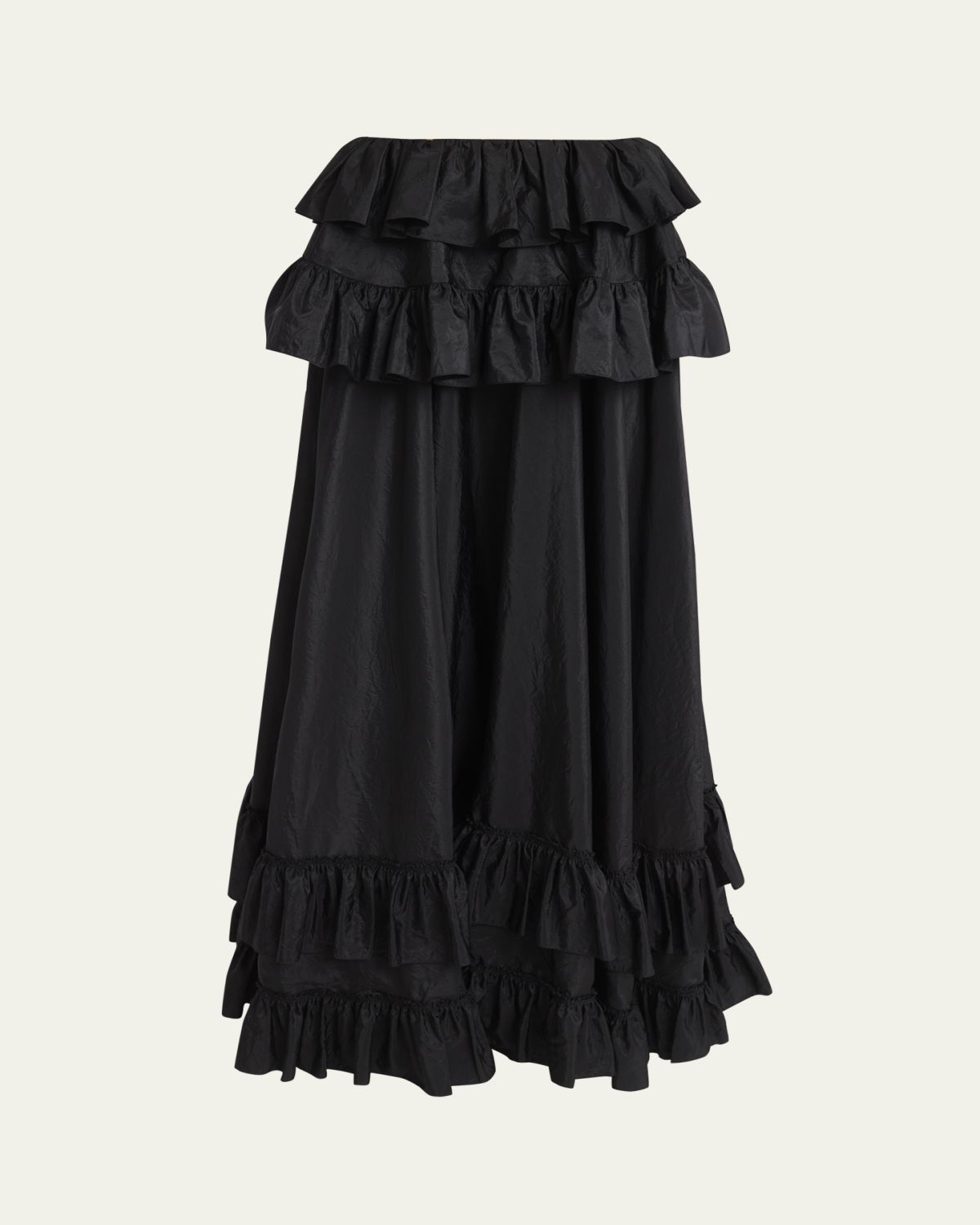 Ruffled Silk Maxi Skirt
