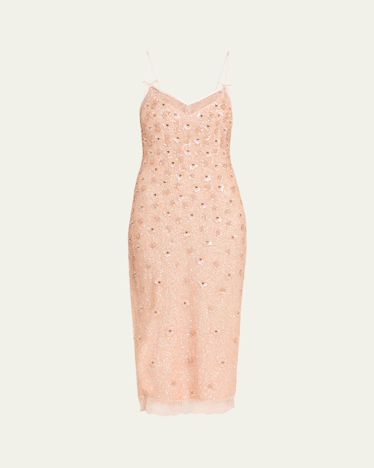 LoveShackFancy Mirrian Beaded Midi Dress