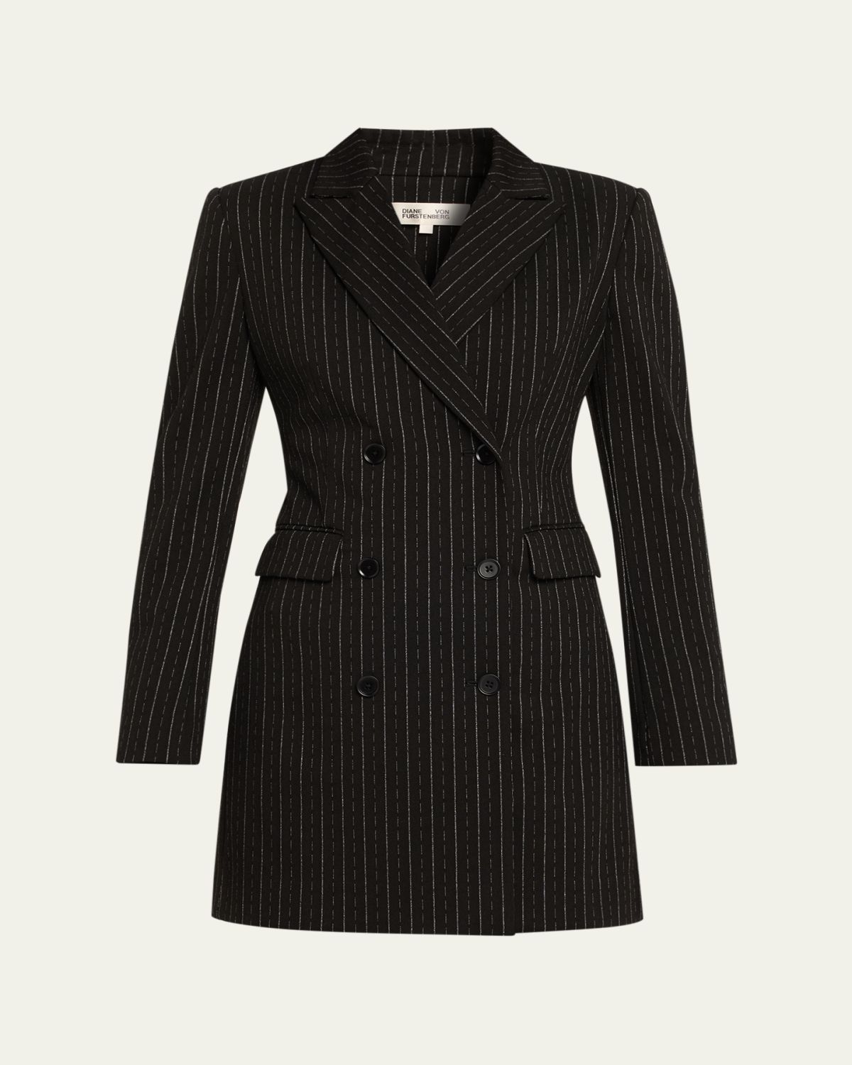 Diane von Furstenberg Virginia Double-Breasted Pinstripe Jacket
