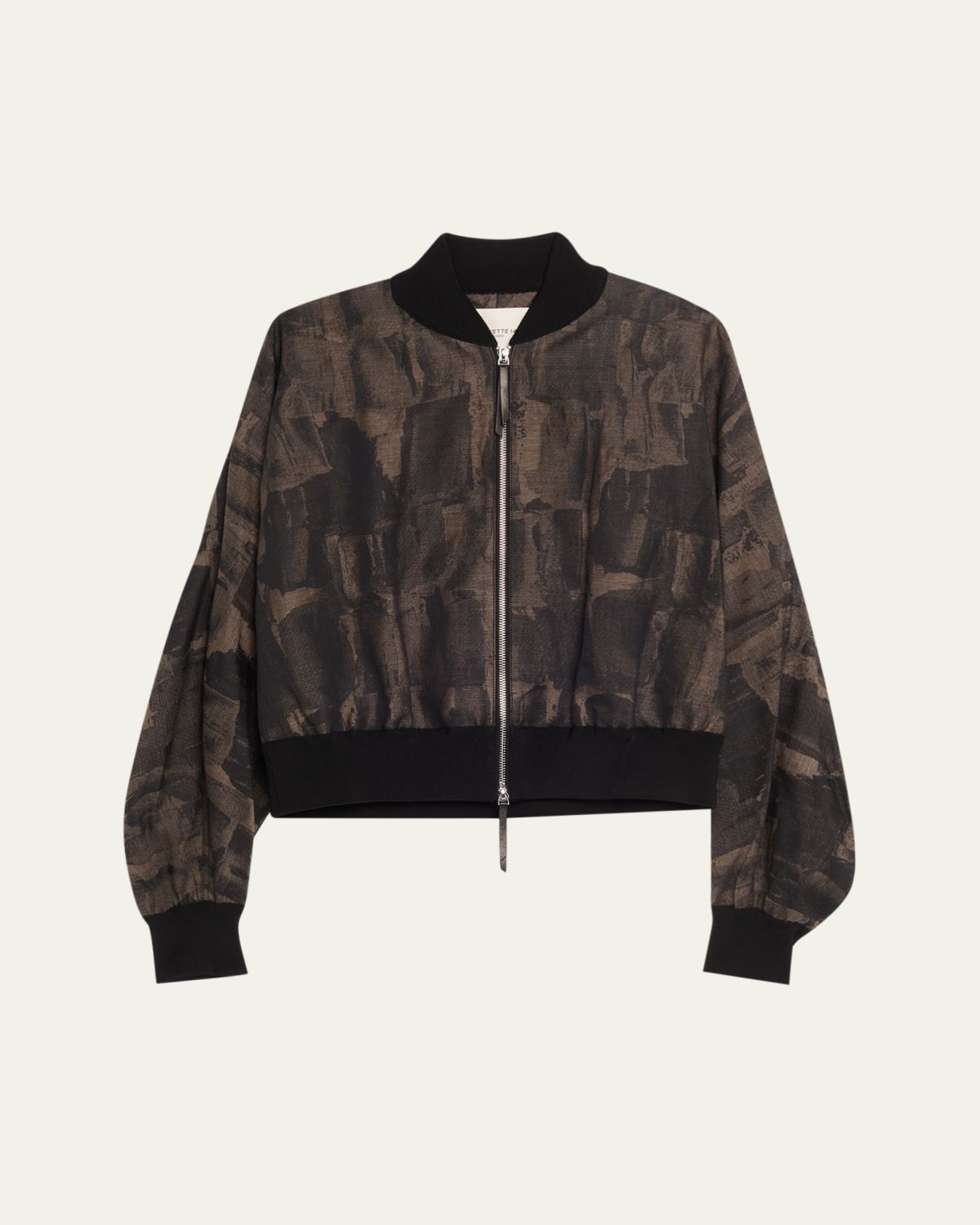 Lafayette 148 New York Paintstroke Jacquard Dolman-Sleeve Bomber Jacket