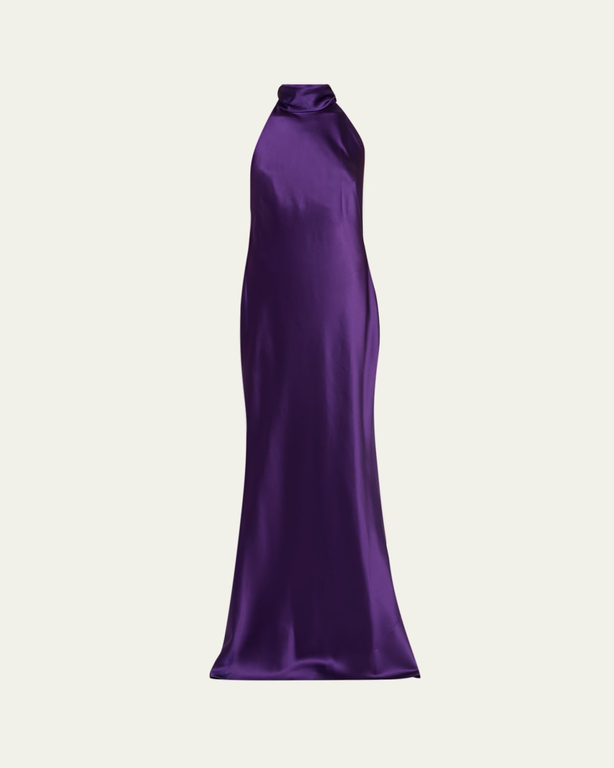 Ralph Lauren Collection Chilton Halter Stretch Satin Evening Dress