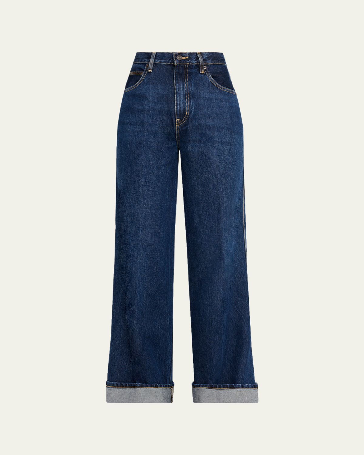 FRAME The Cuffed Wide Jeans