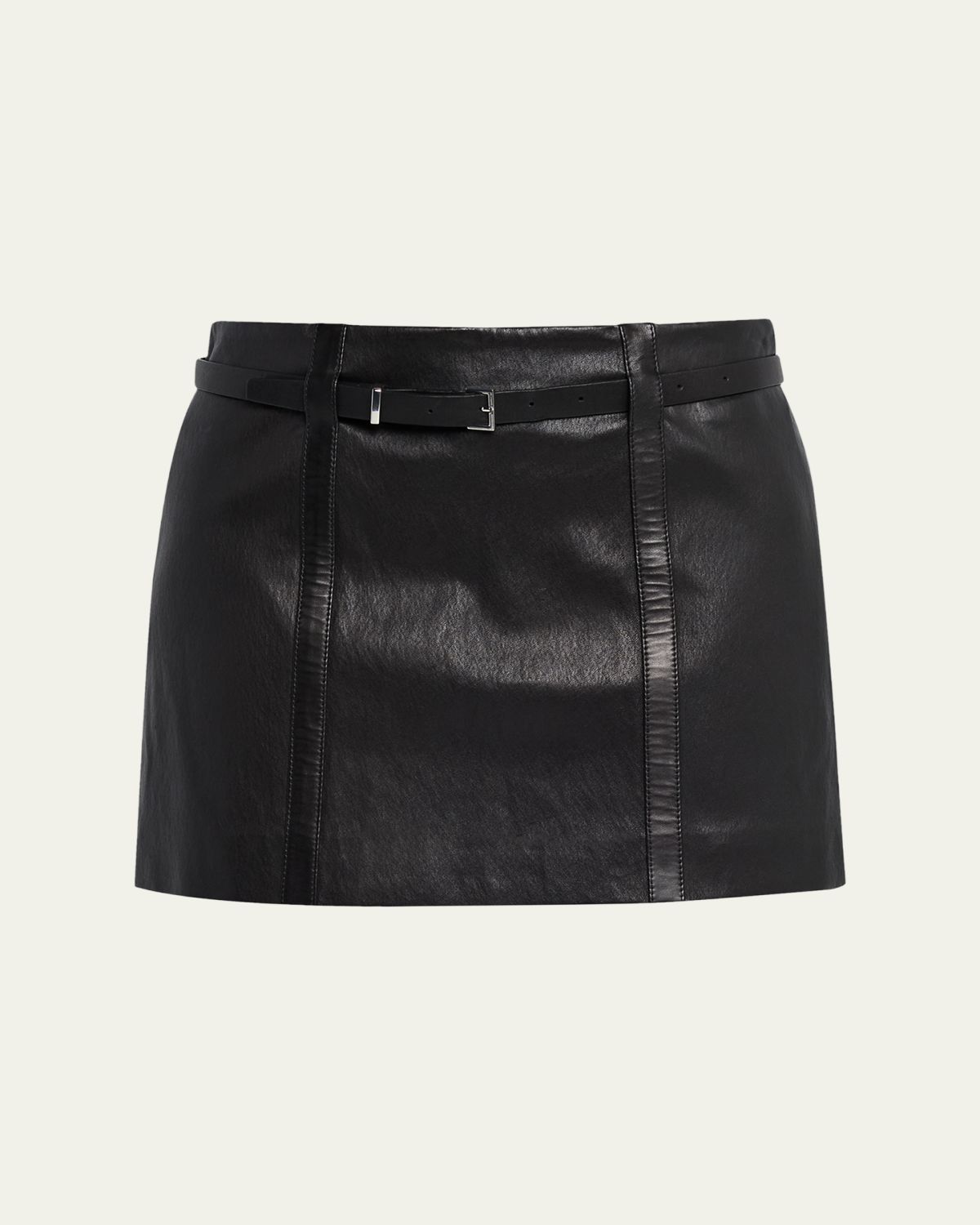 FRAME The Leather Belt Mini Skirt