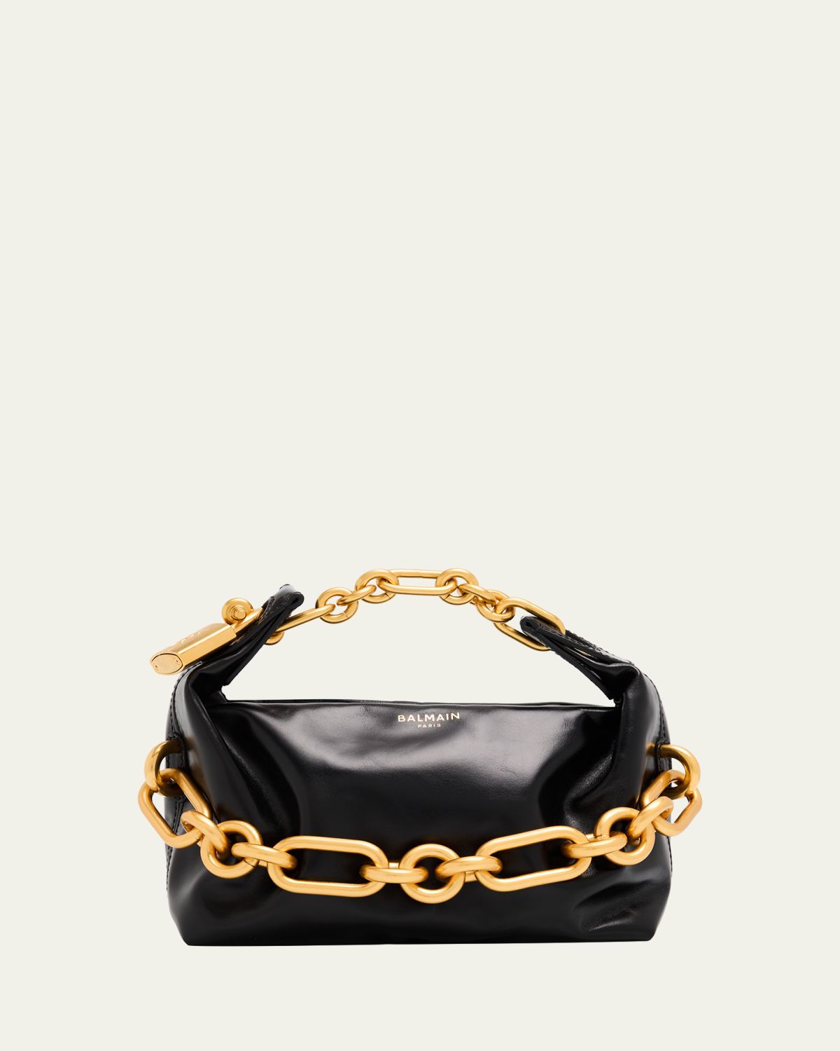 Balmain Sync Mini Chain Leather Top-Handle Bag