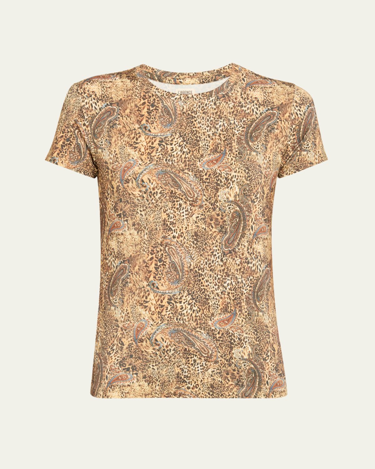 L 'Agence Ressi Short-Sleeve Valencia Leopard Tee