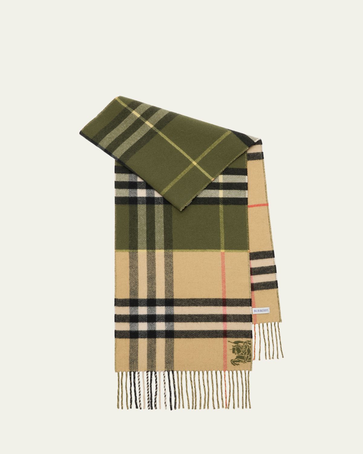 Burberry Men 's Contrast Check Cashmere Scarf