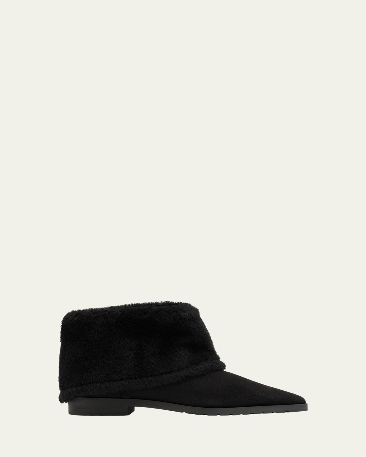 Toteme Fold Down Shearling Suede Ankle Boots