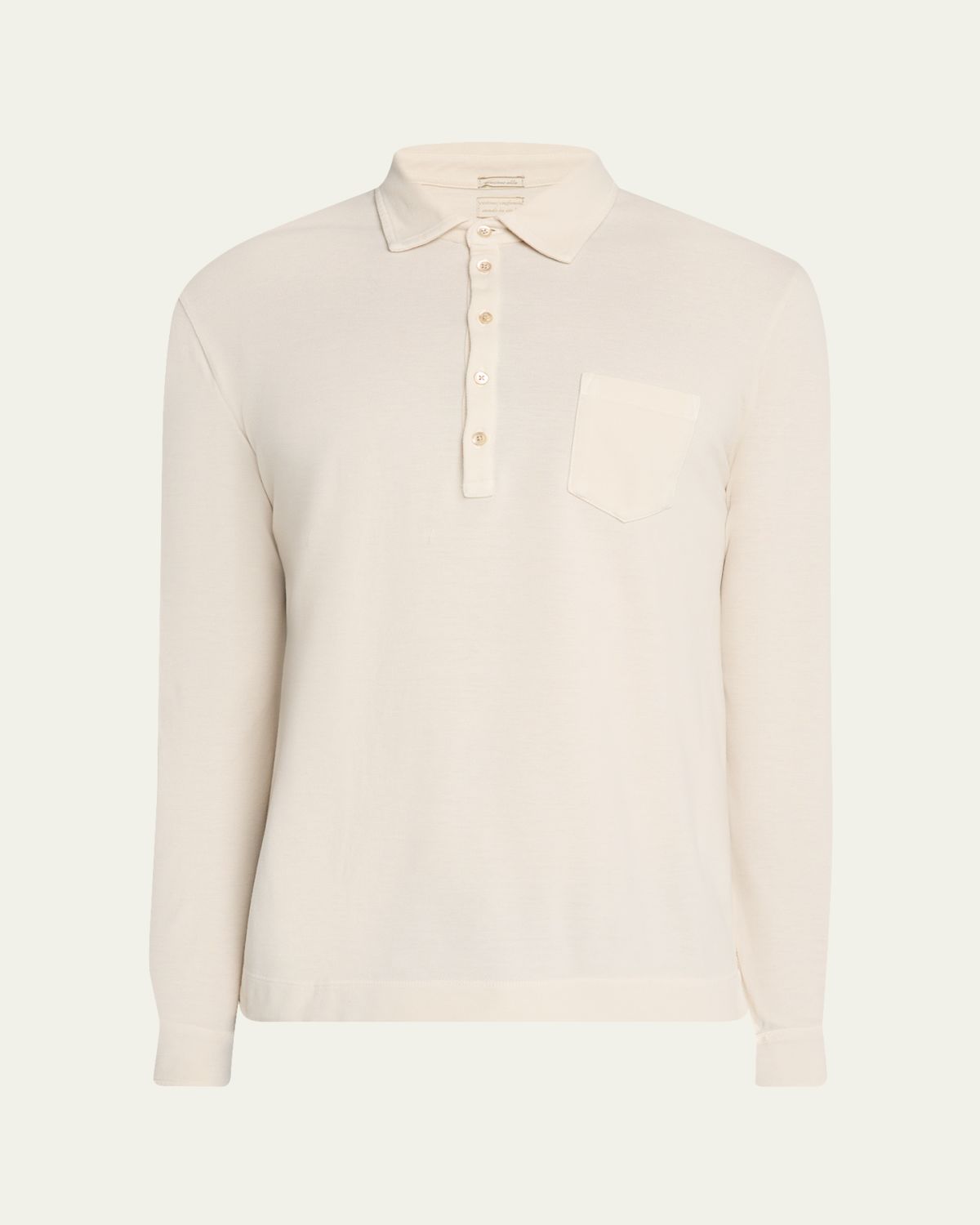 Massimo Alba Men's Pique Cotton and Cashmere Long-Sleeve Polo Shirt