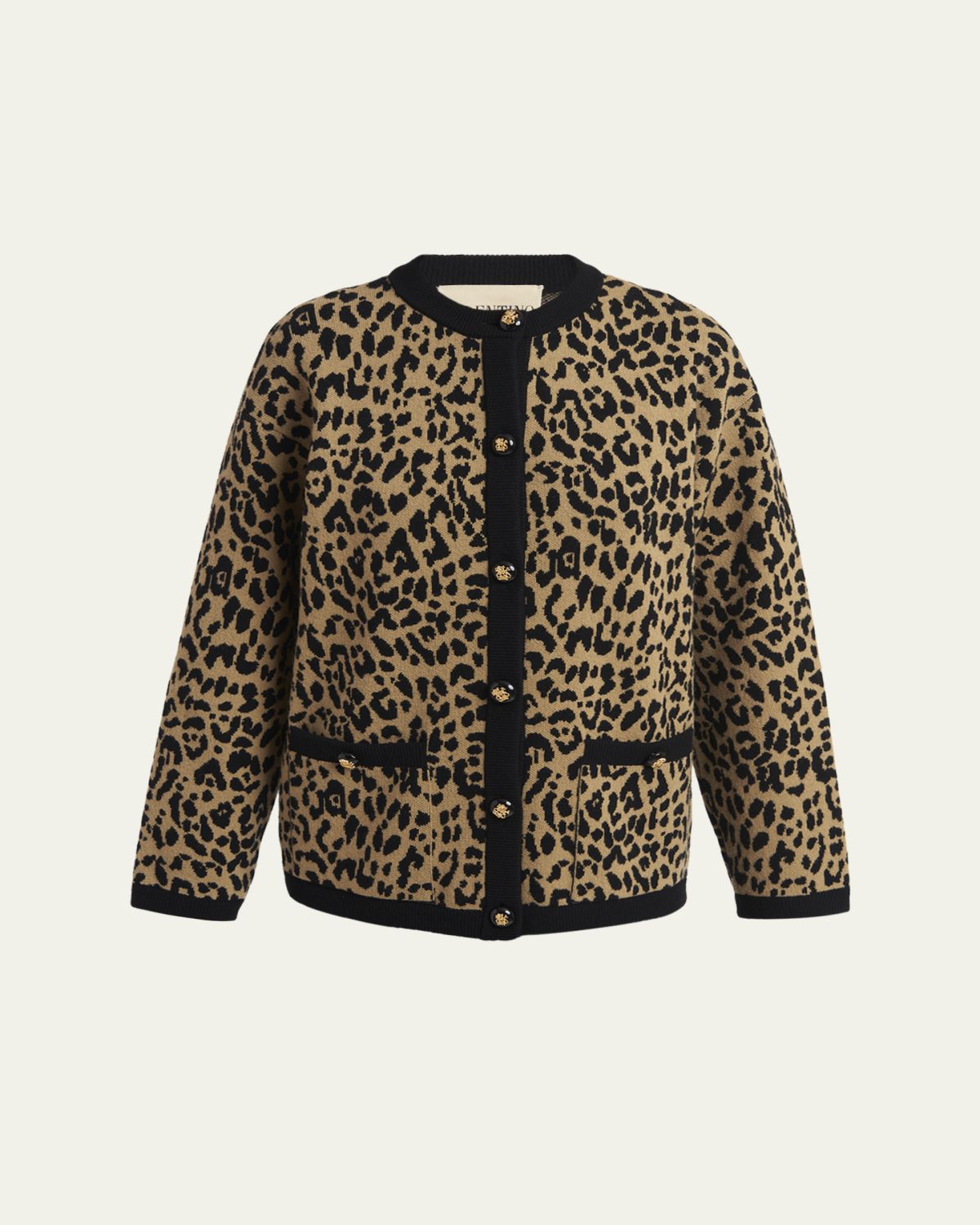 Valentino Garavani Giacca Leopard Wool Cardigan