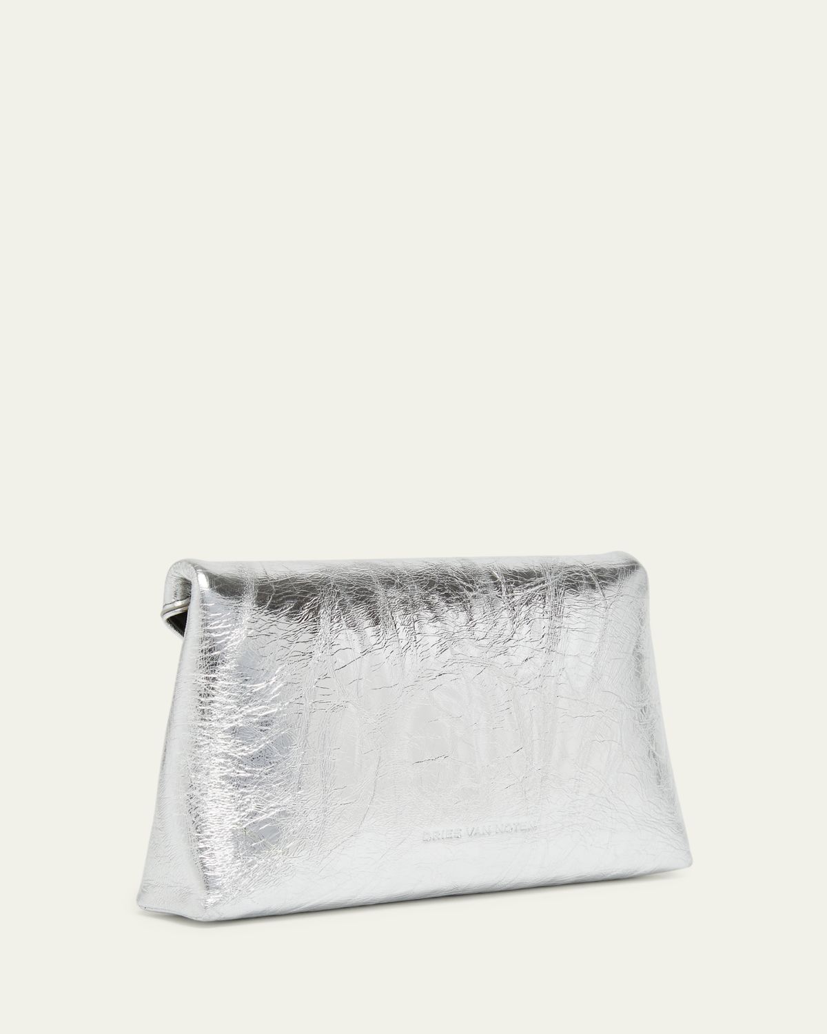 Dries Van Noten Metallic Leather Envelope Clutch Bag | Thumbnail 3