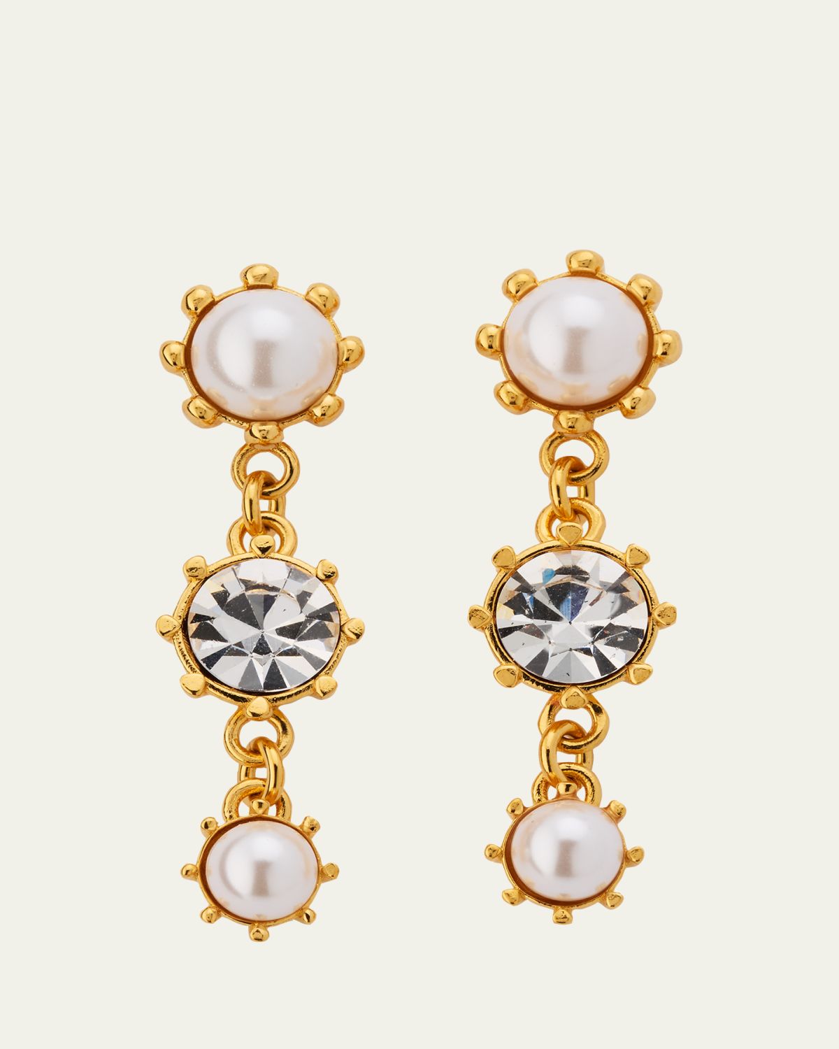Oscar de la Renta Crystal Prong Drop Earrings