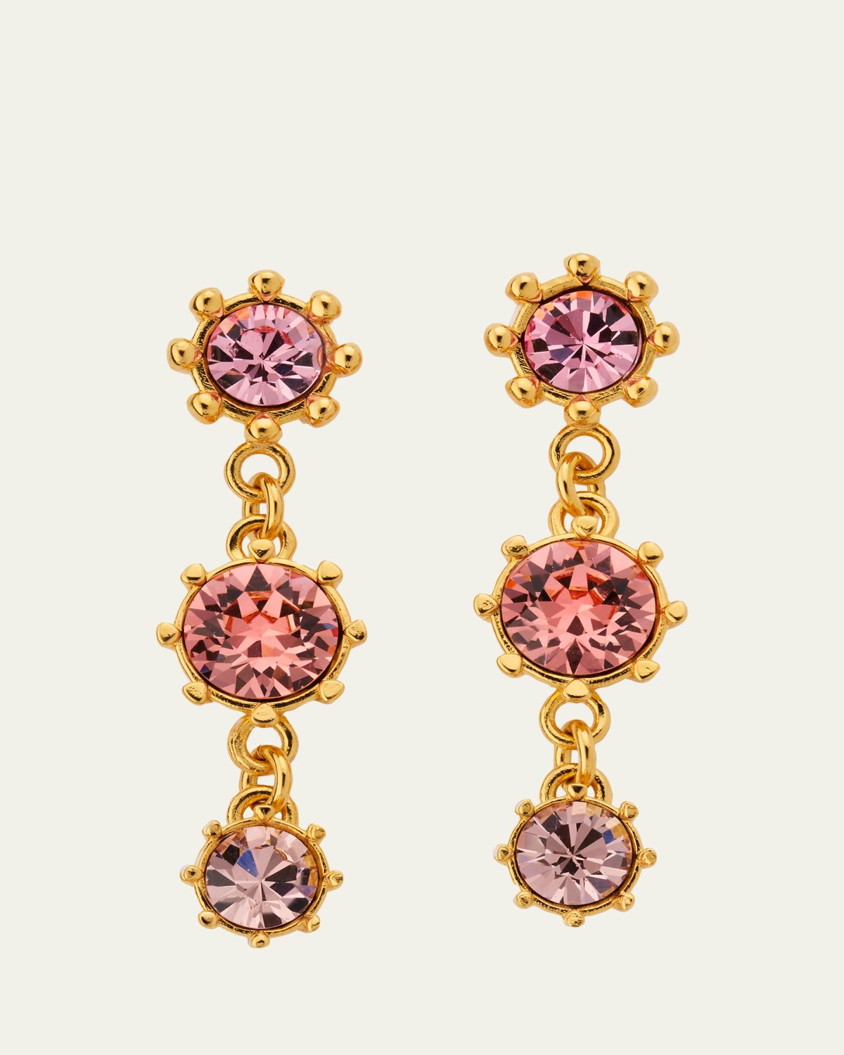 Oscar de la Renta Crystal Prong Drop Earrings