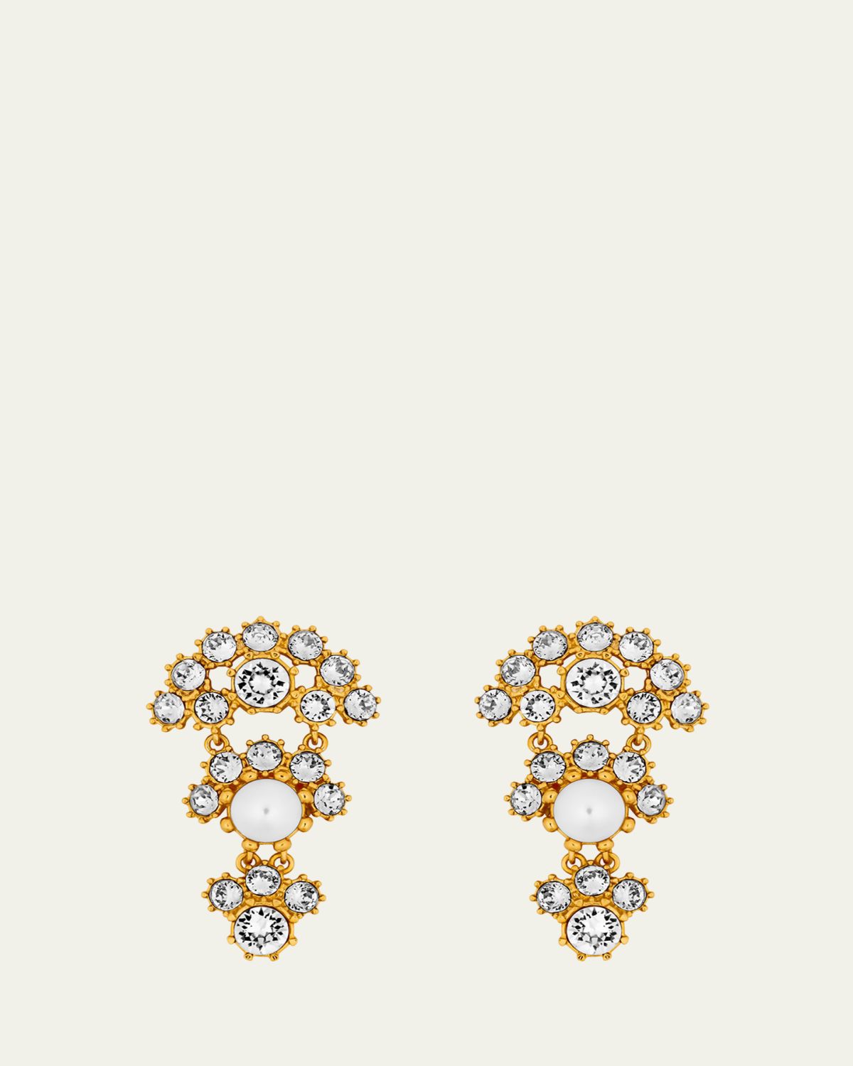 Oscar de la Renta Crystal Arch Drop Earrings