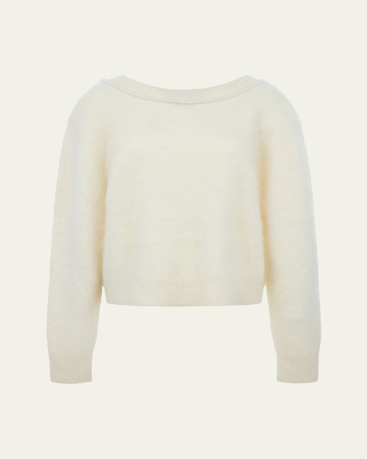 BERNADETTE Solene Pearly Low-Back Cashmere Sweater