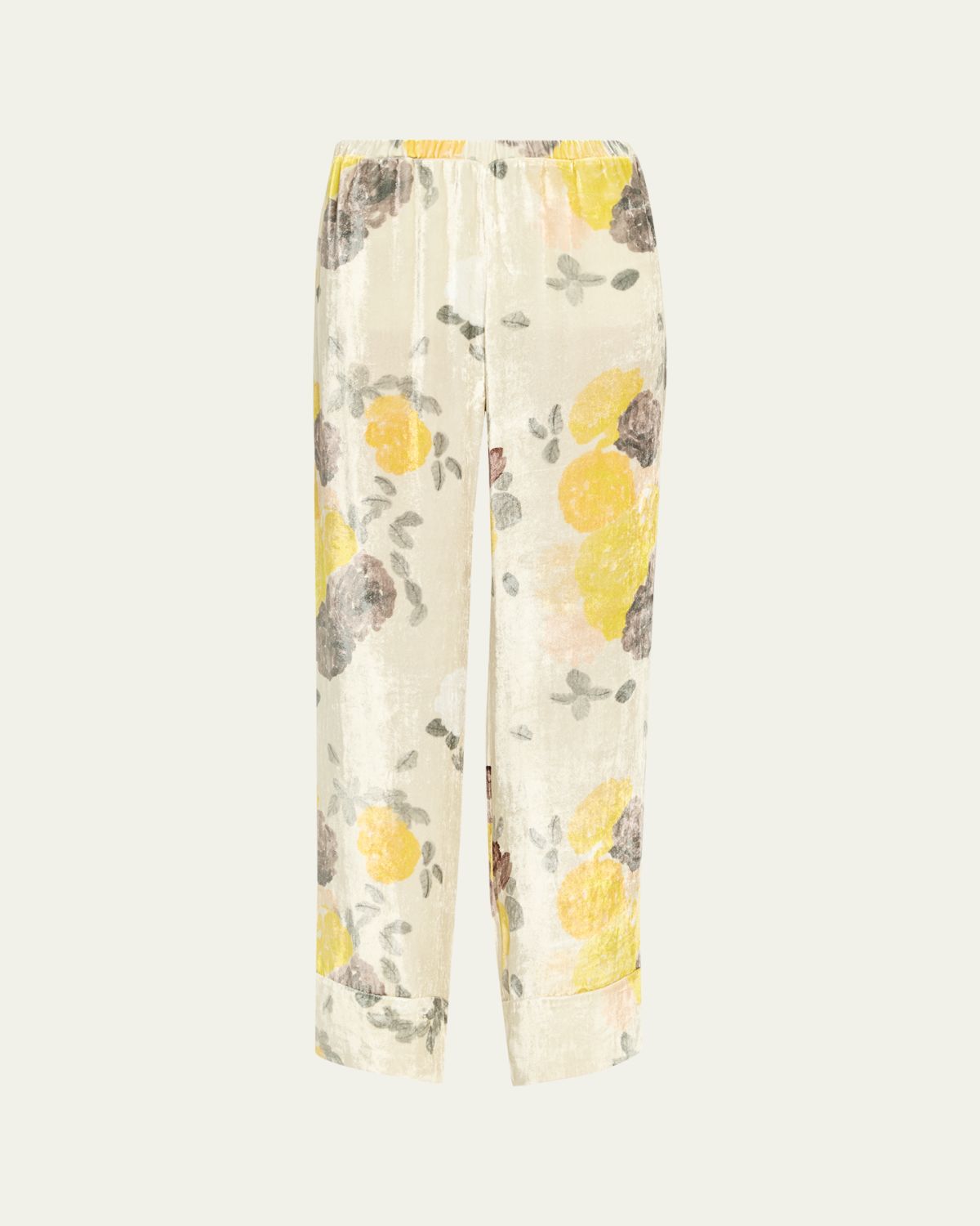 BERNADETTE Floral Velvet Relaxed Pants