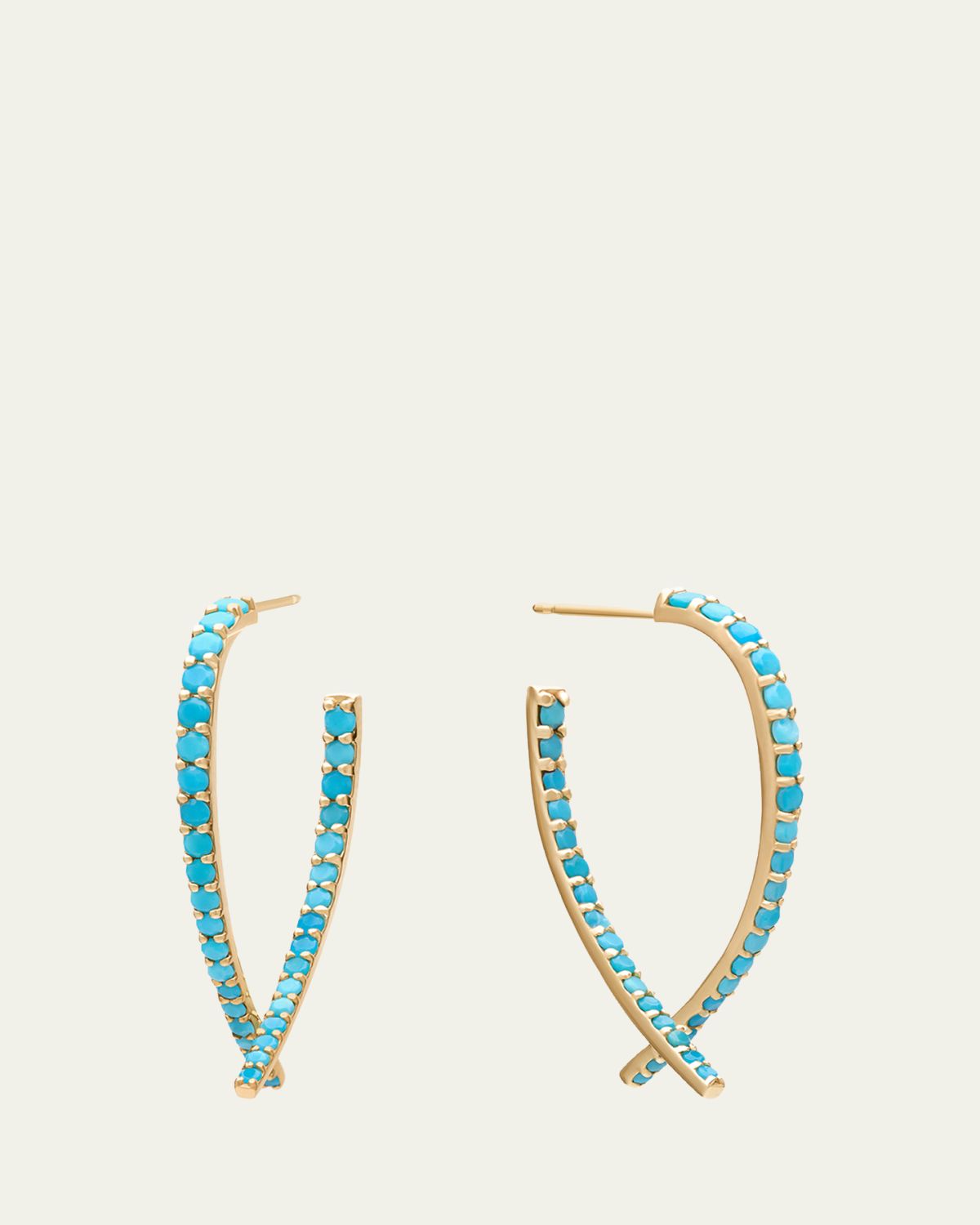 Lana Small Turquoise Front to Back Upside Down Hoop Earrings