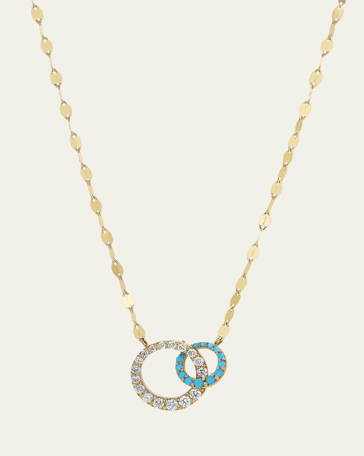 Lana Turquoise and Diamond Interlocking Cusp Necklace