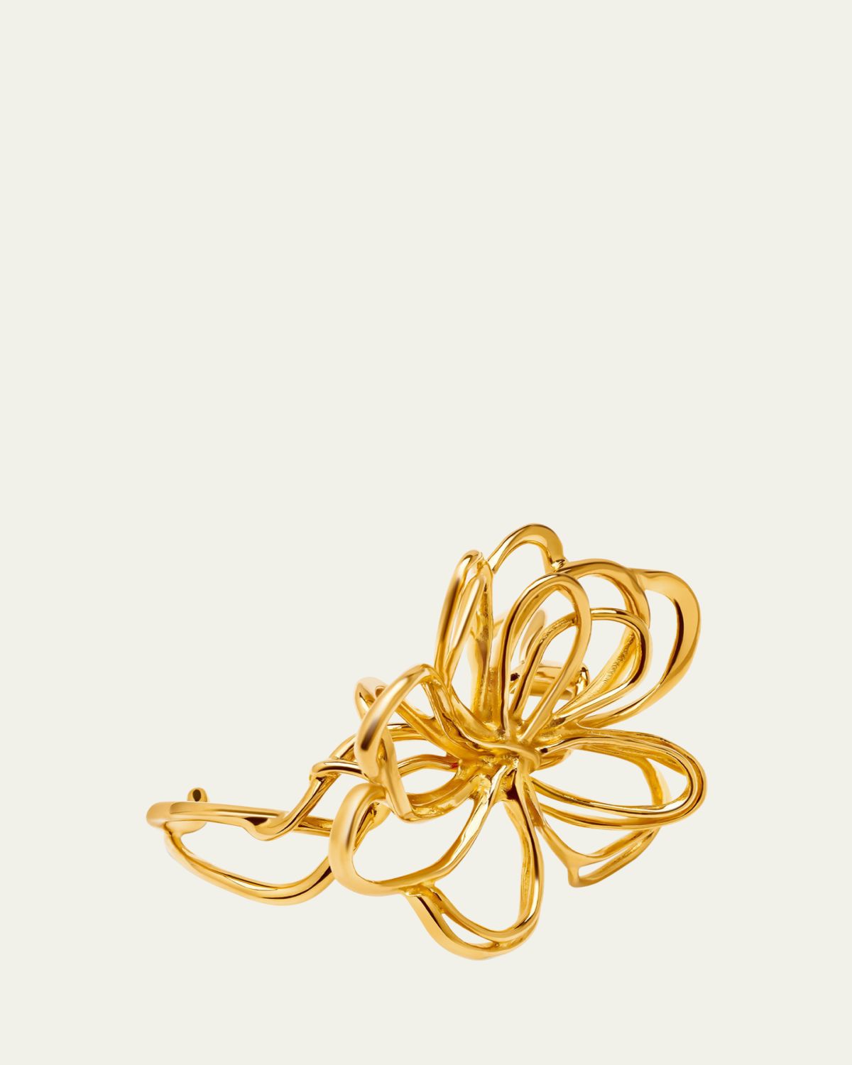 Oscar de la Renta Wire Flower Cuff Bracelet
