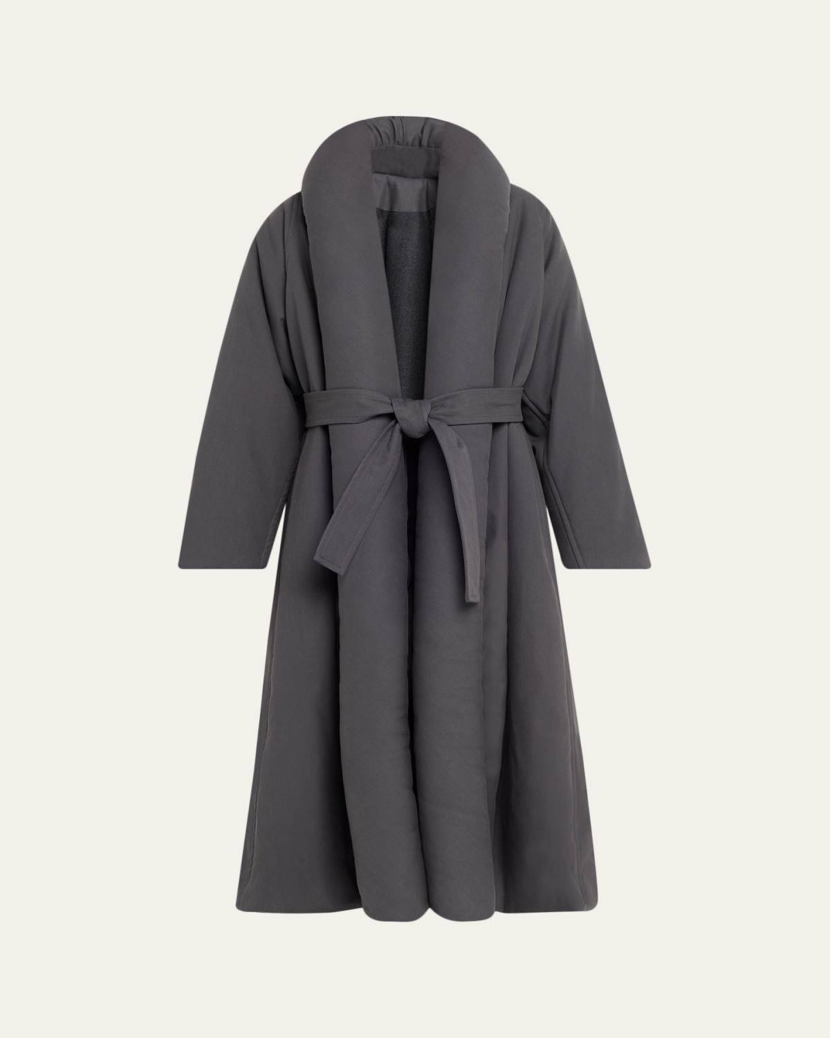 ALAIA Padded-Lapel Long Wrap Coat