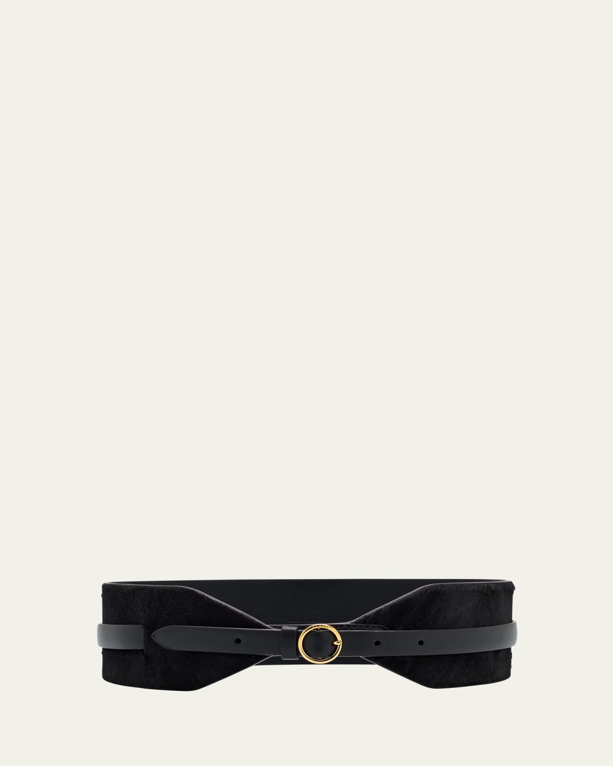 ALAIA Pony Hair Leather Wide Belt