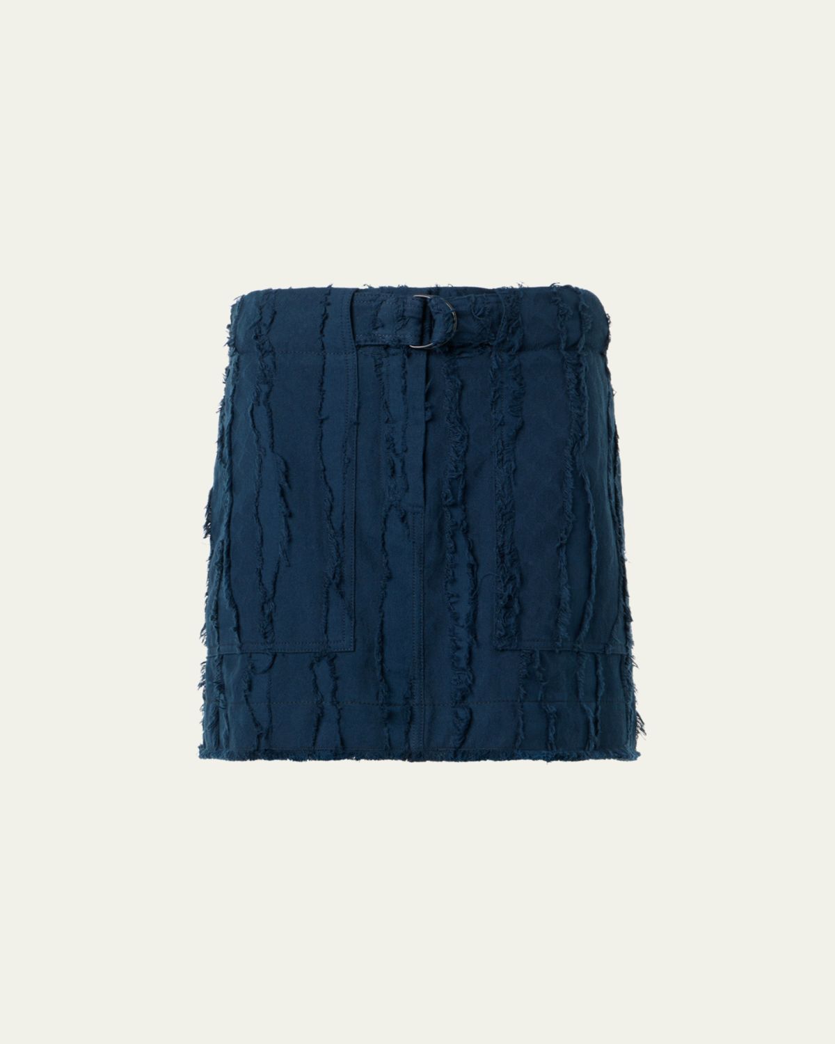 Akris punto Fringe Wave Cotton Jacquard Belted Mini Skirt