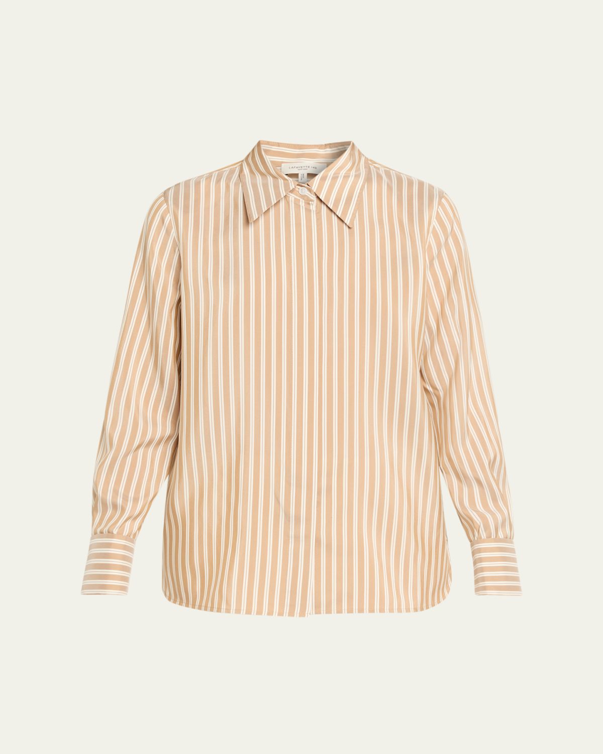 Lafayette 148 New York Button-Down Striped Silk Blouse