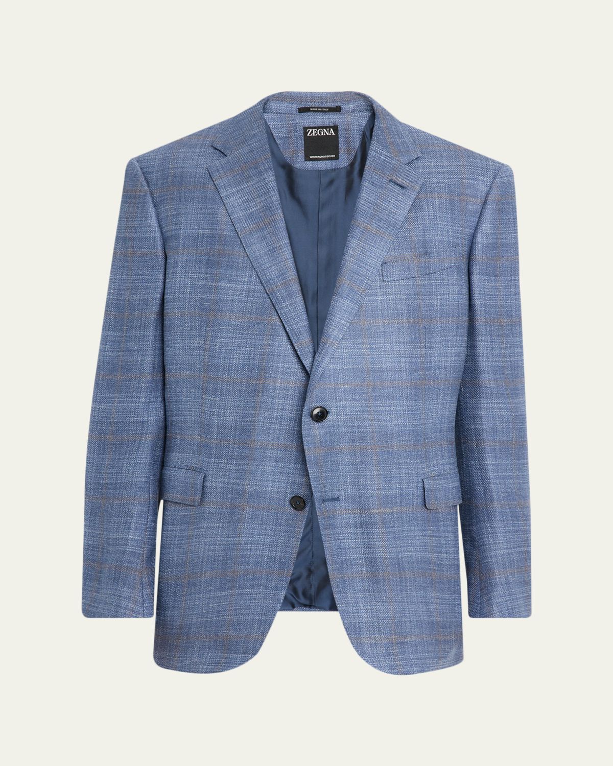 ZEGNA Men's Winter Crossover Windowpane Plaid Sport Coat