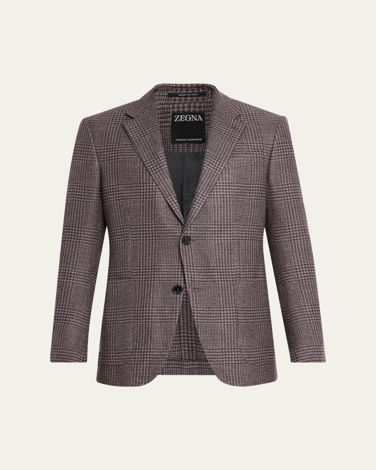 ZEGNA Men's Trofeo Cashmere Glen Plaid Sport Coat