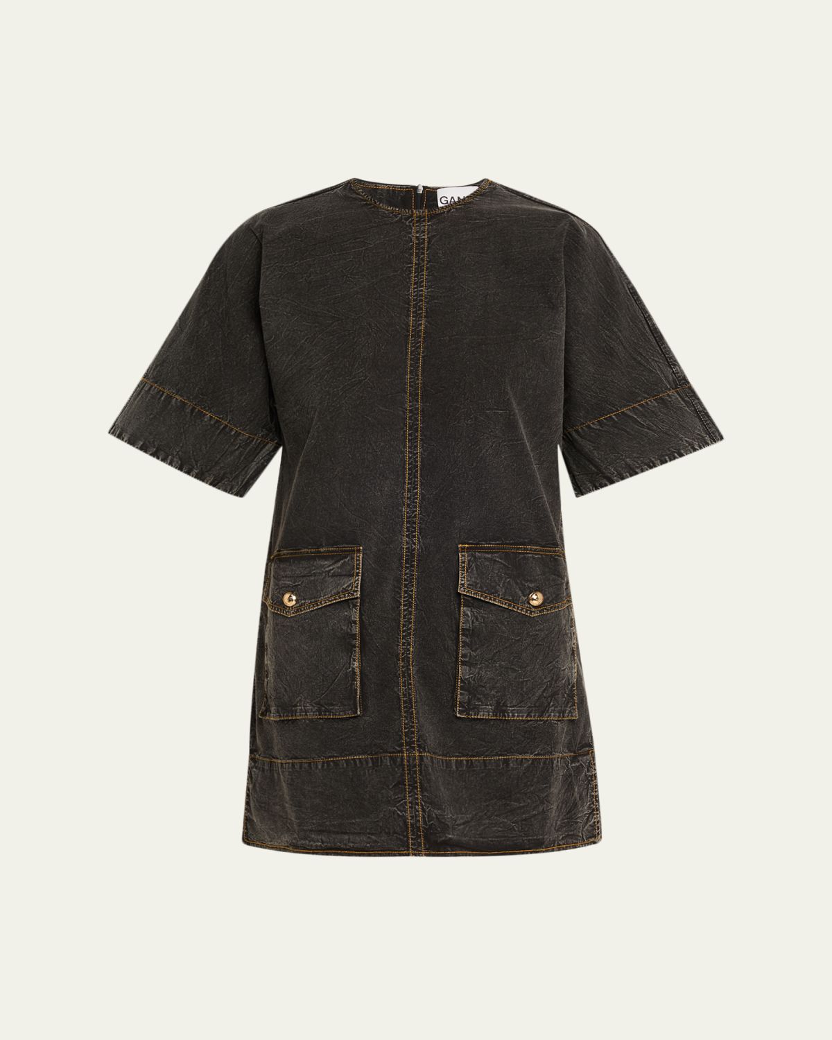 Ganni Mini Washed Denim T-Shirt Dress | Thumbnail 6 Ganni Mini Washed Denim T-Shirt Dress | Thumbnail 6