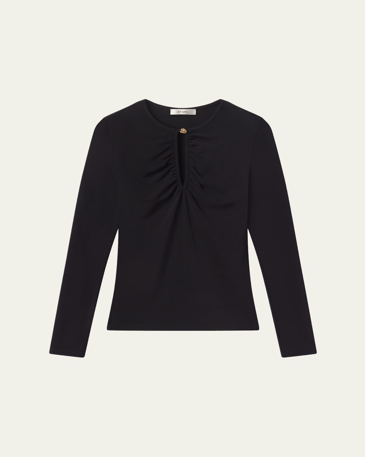 FRAME The Keyhole Matte Jersey Top