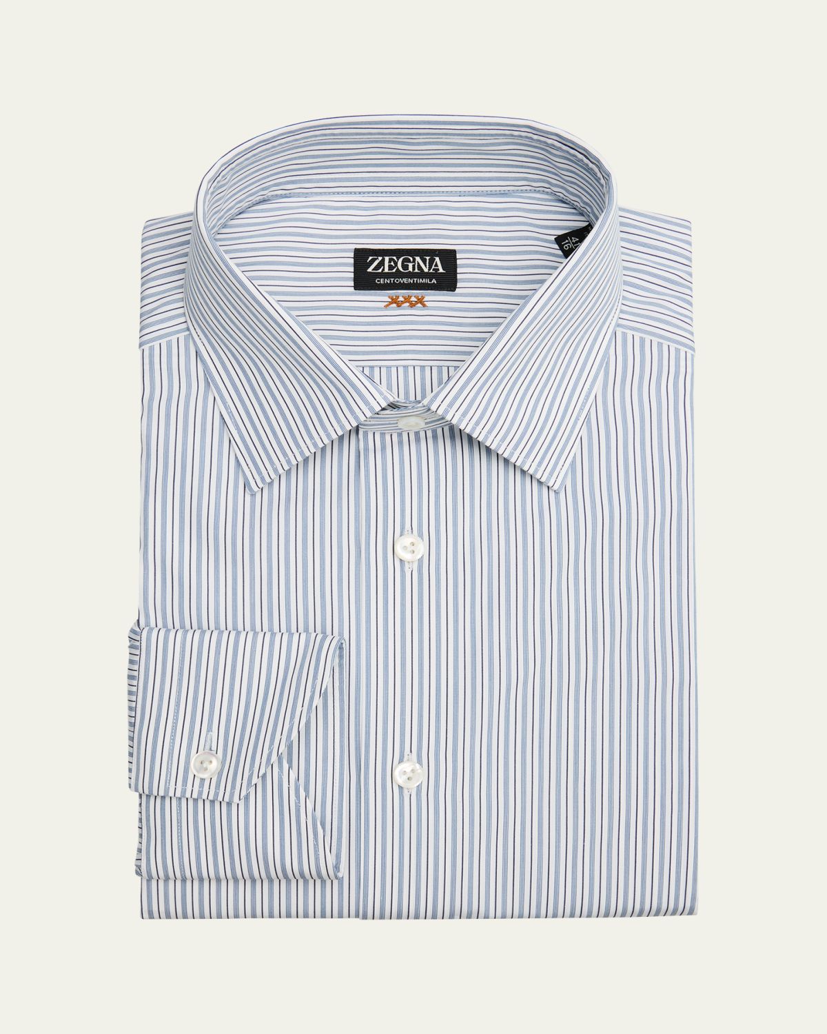 ZEGNA Men's Centoventimila Cotton Multi-Stripe Dress Shirt