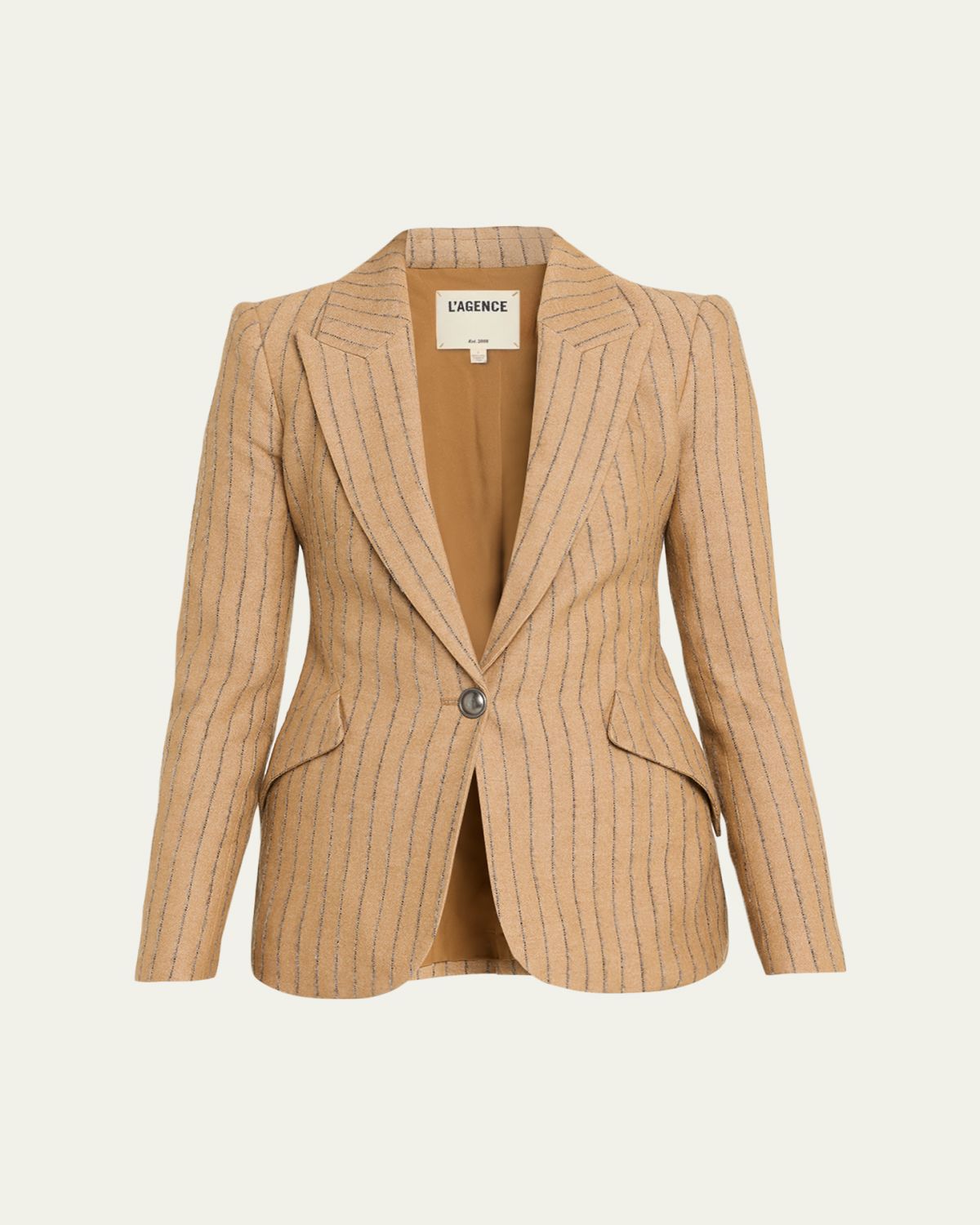 L 'Agence Chamberlain Pinstriped Single-Breasted Blazer