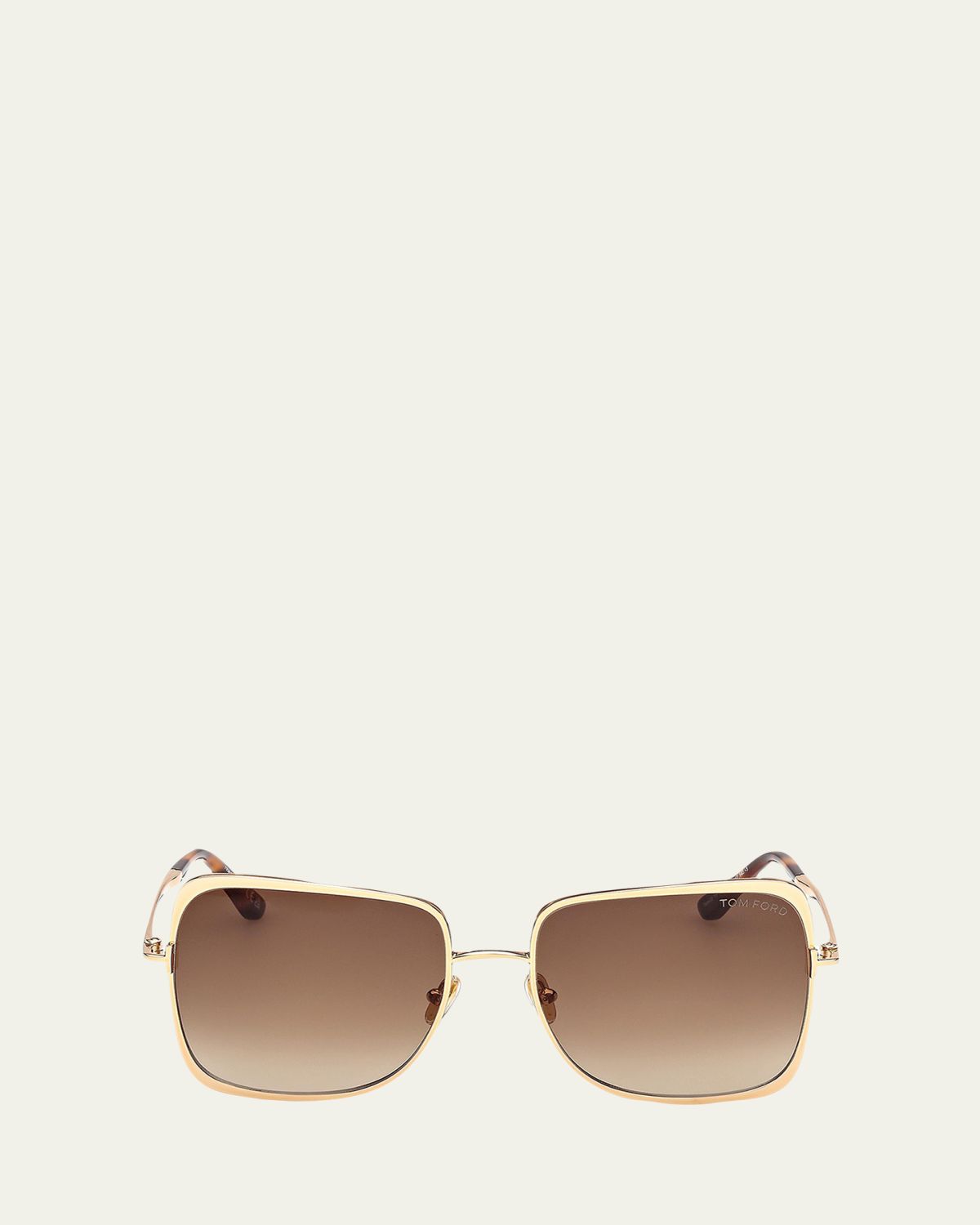 TOM FORD Tara 57mm Metal Square Sunglasses