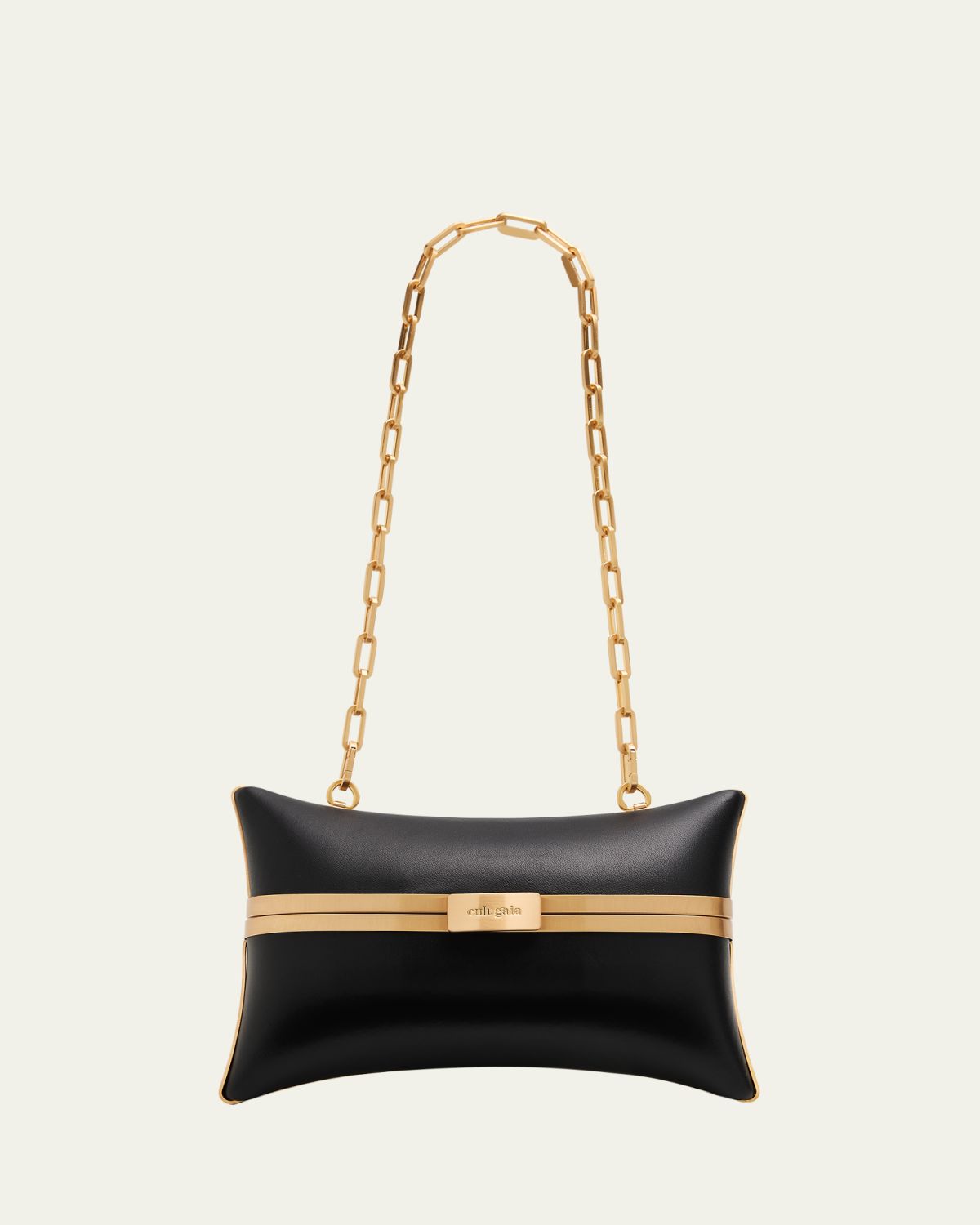 Cult Gaia Olea Leather Puffy Pillow Clutch Bag