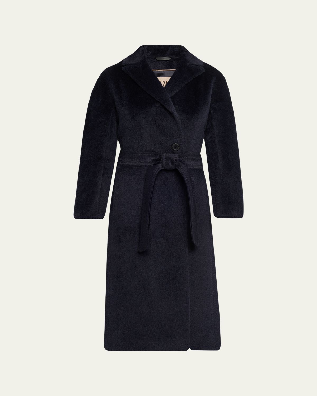 Cinzia Rocca Pressed Alpaca Wool Blend Wrap Coat