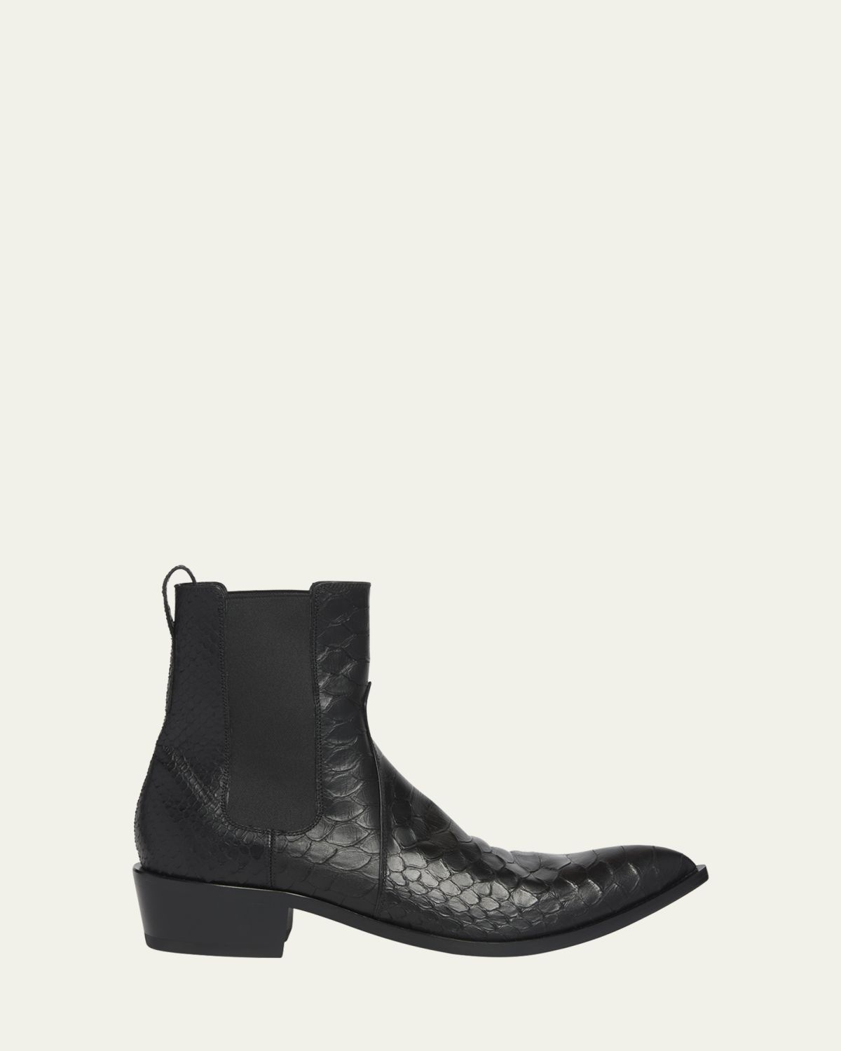 TOM FORD Men's Python-Embossed Leather Boots